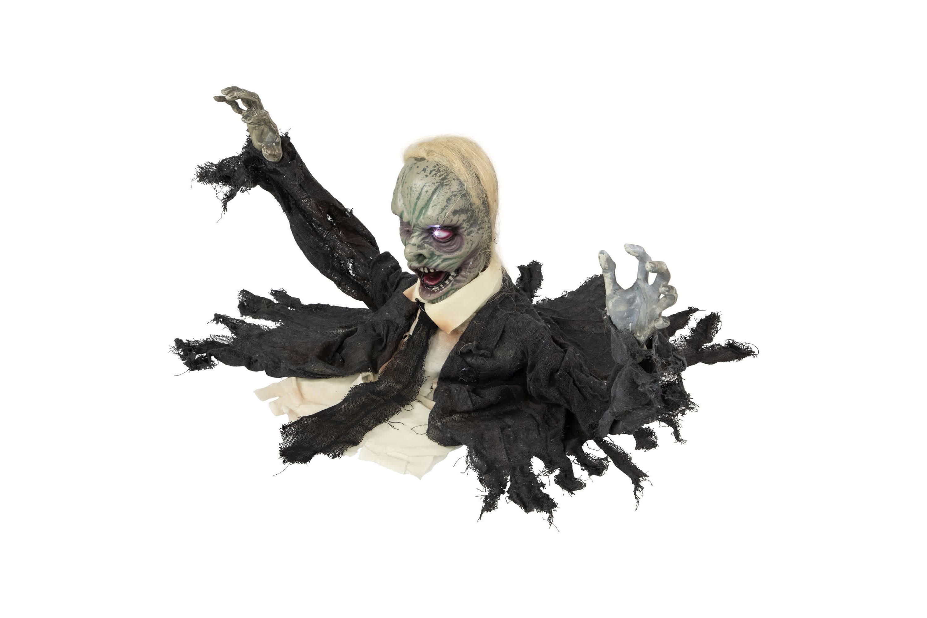 19" Lighted and Animated Groundbreaking Zombie Halloween Decoration