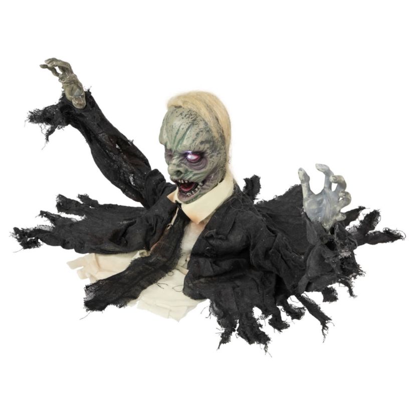 19" Lighted and Animated Groundbreaking Zombie Halloween Decoration
