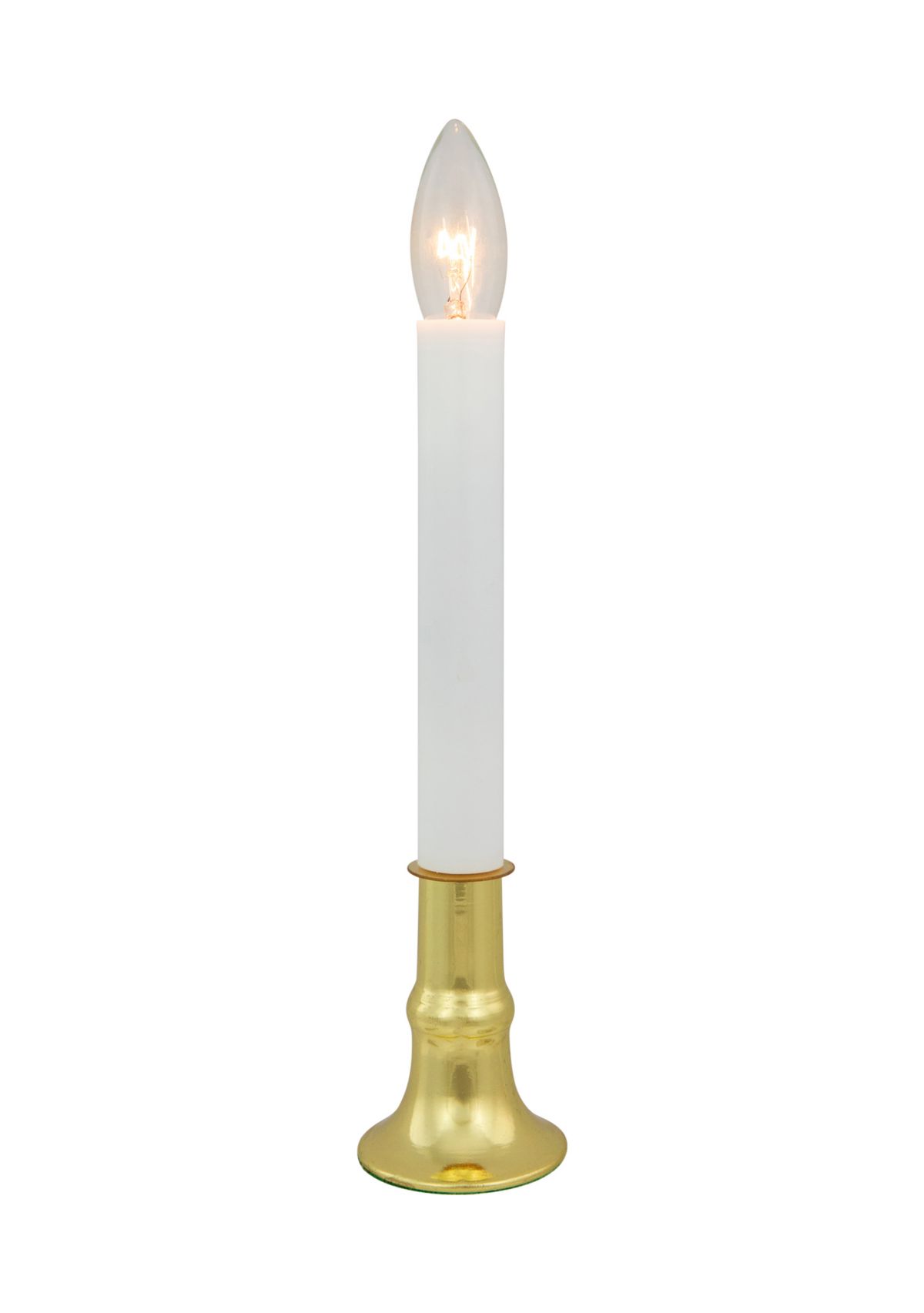 9Inch White and Gold C7 Light Christmas Candle Lamp with Timer