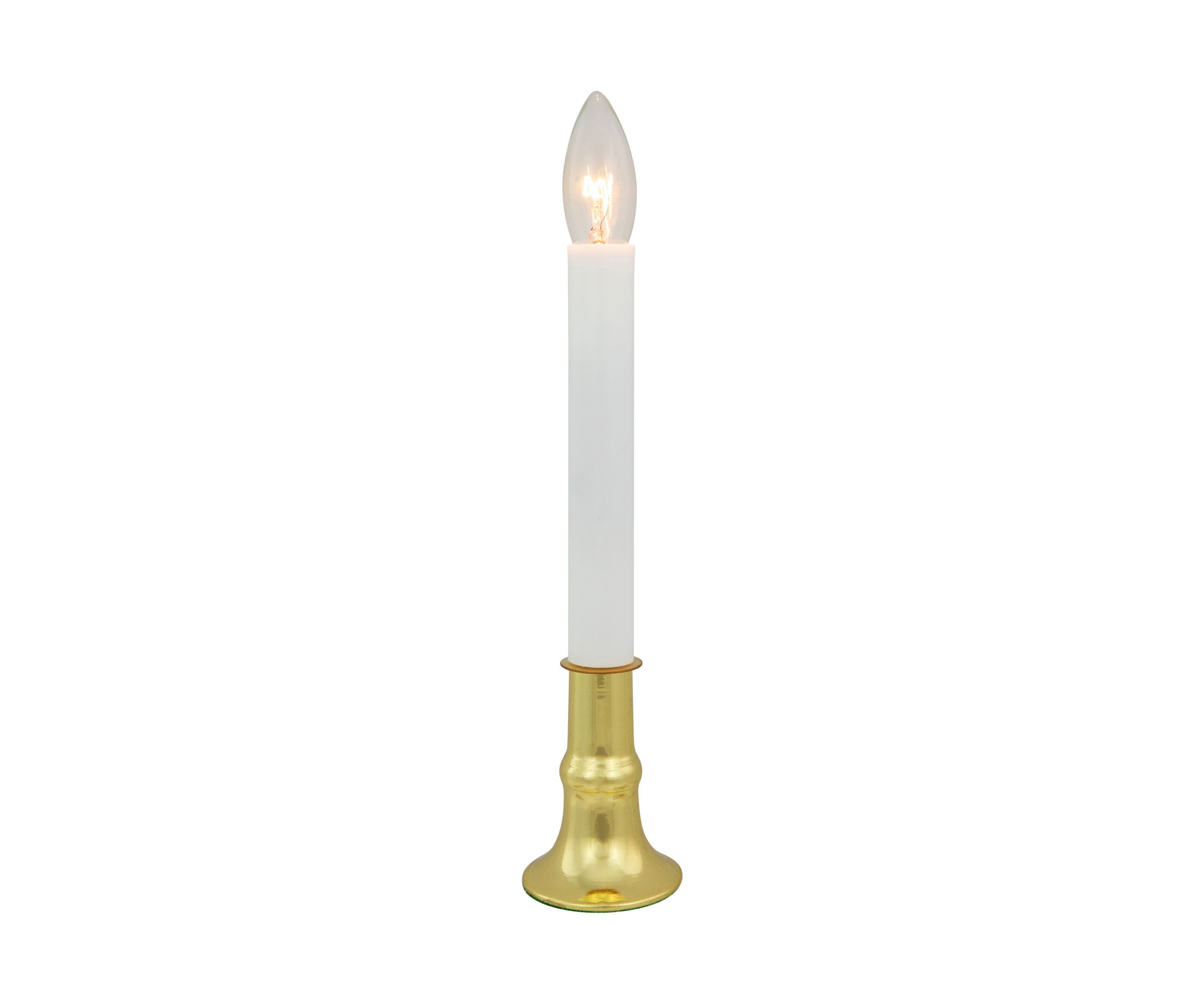 9Inch White and Gold C7 Light Christmas Candle Lamp with Timer