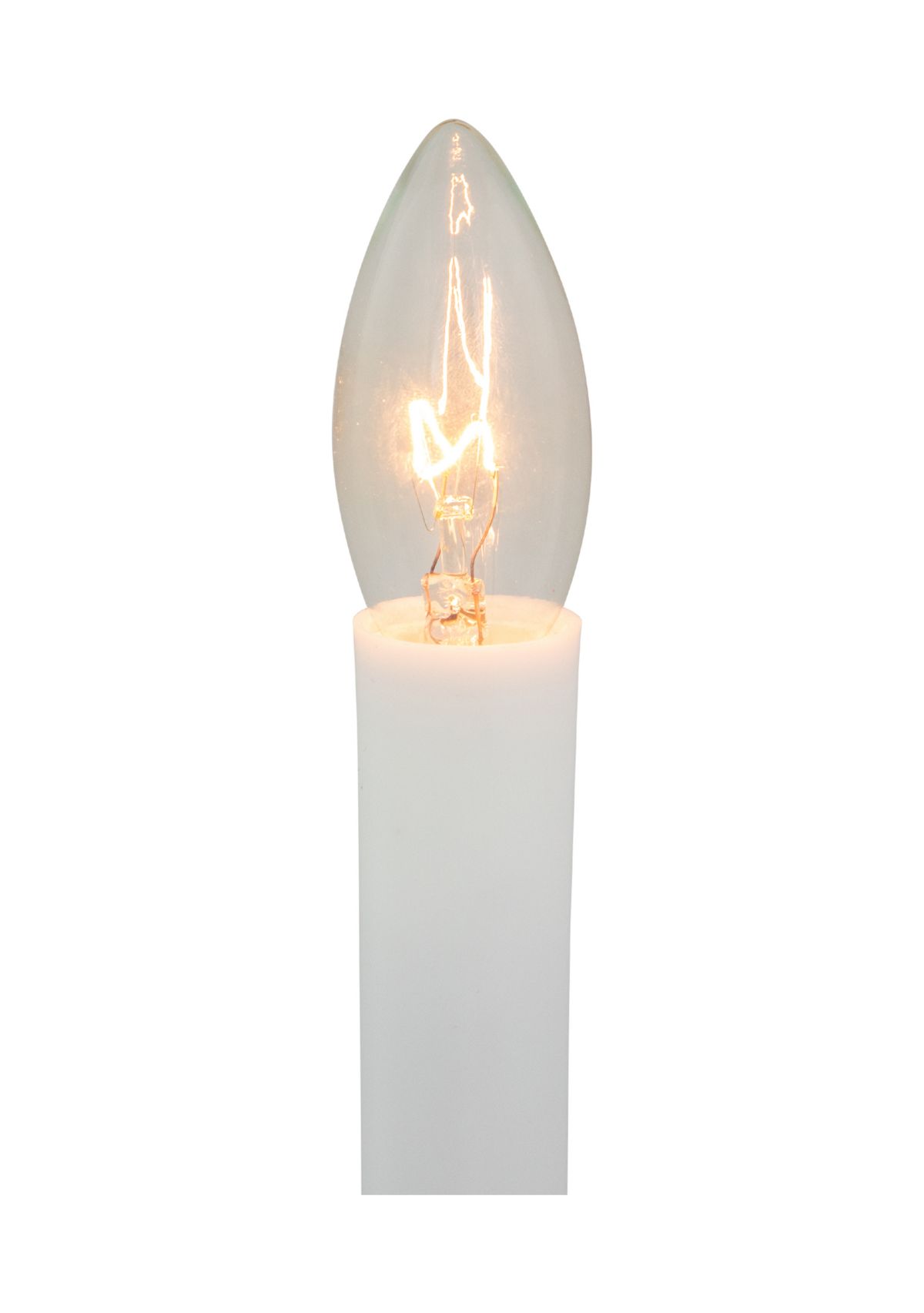 9Inch White and Gold C7 Light Christmas Candle Lamp with Timer