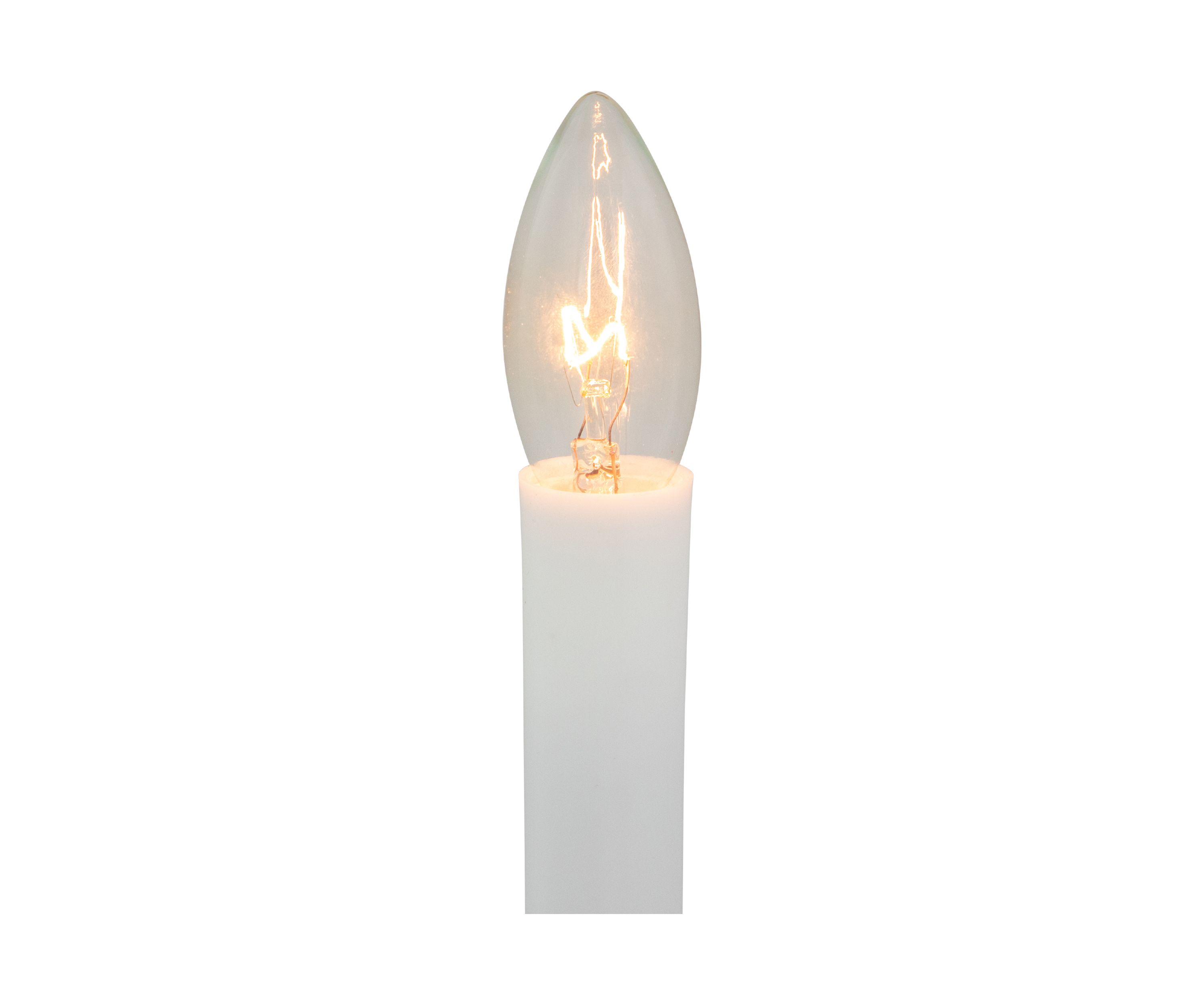 9Inch White and Gold C7 Light Christmas Candle Lamp with Timer