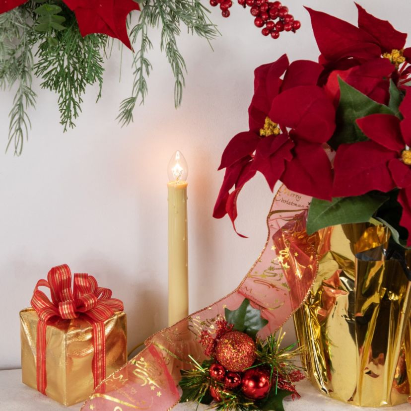 Ivory Single Light Christmas Candolier Candle Lamp - 9.5 Inch