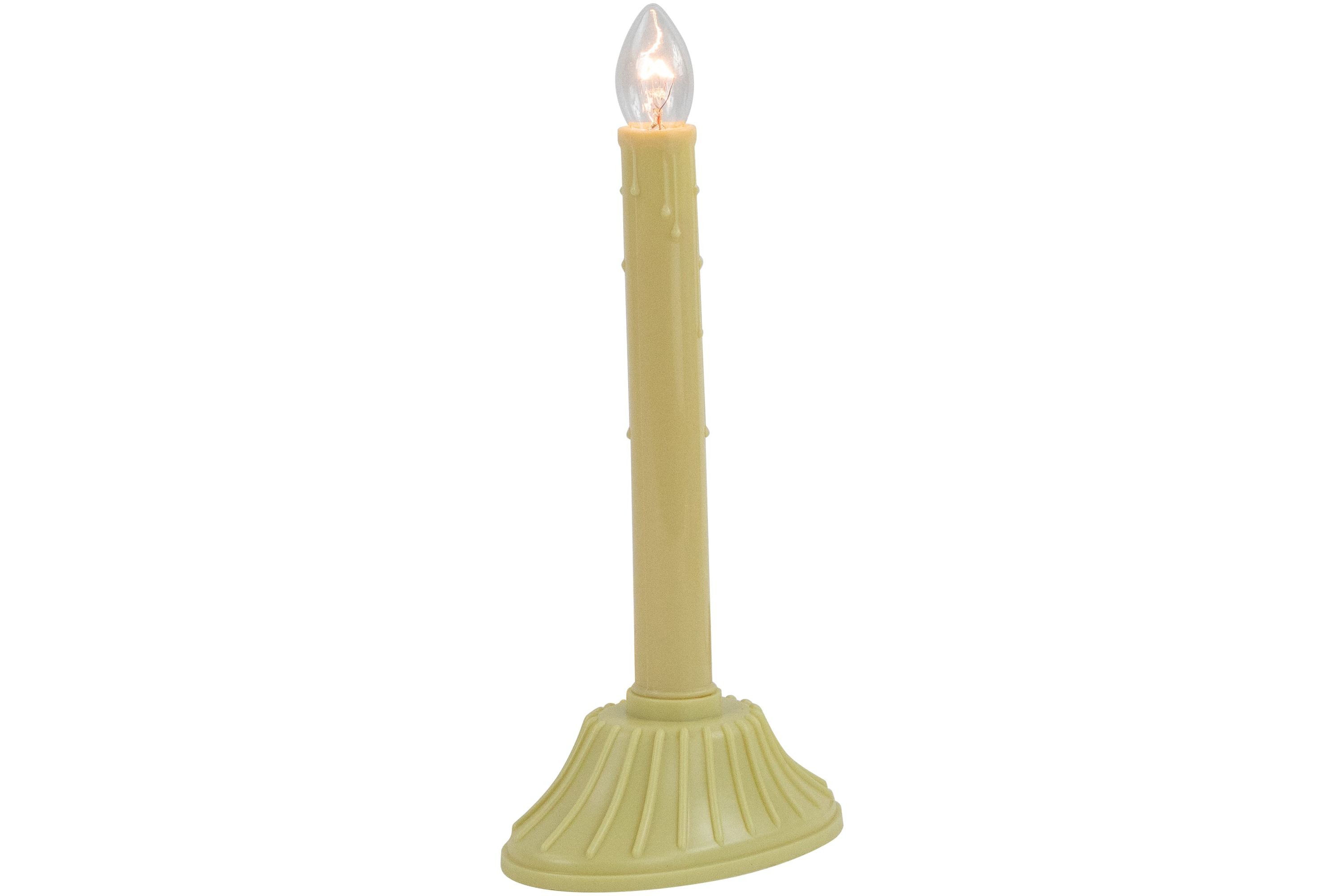 Ivory Single Light Christmas Candolier Candle Lamp - 9.5 Inch