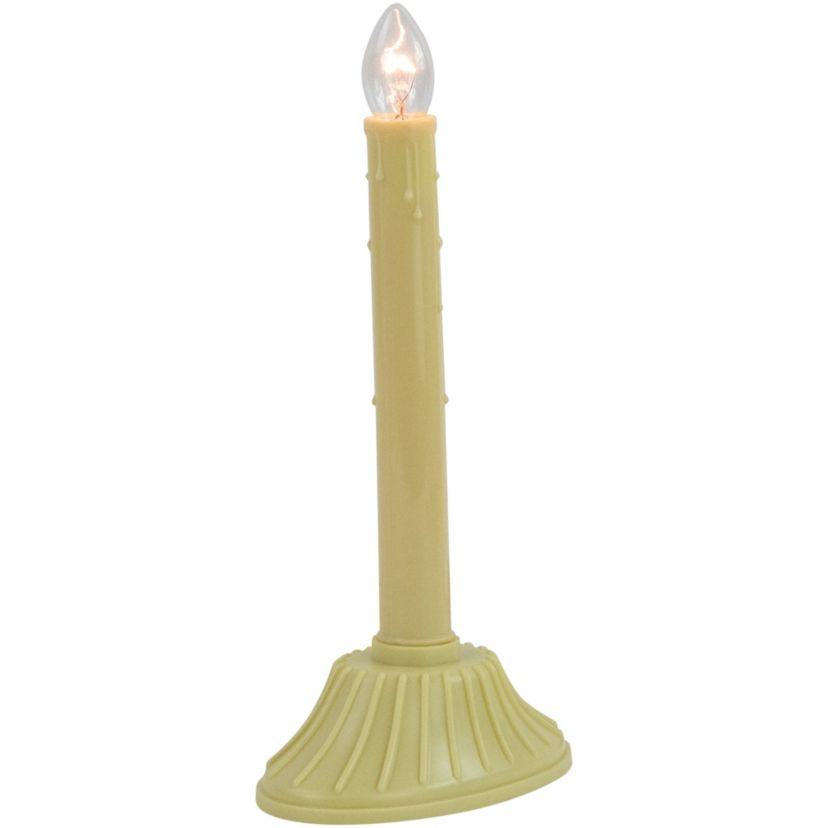 Ivory Single Light Christmas Candolier Candle Lamp - 9.5 Inch
