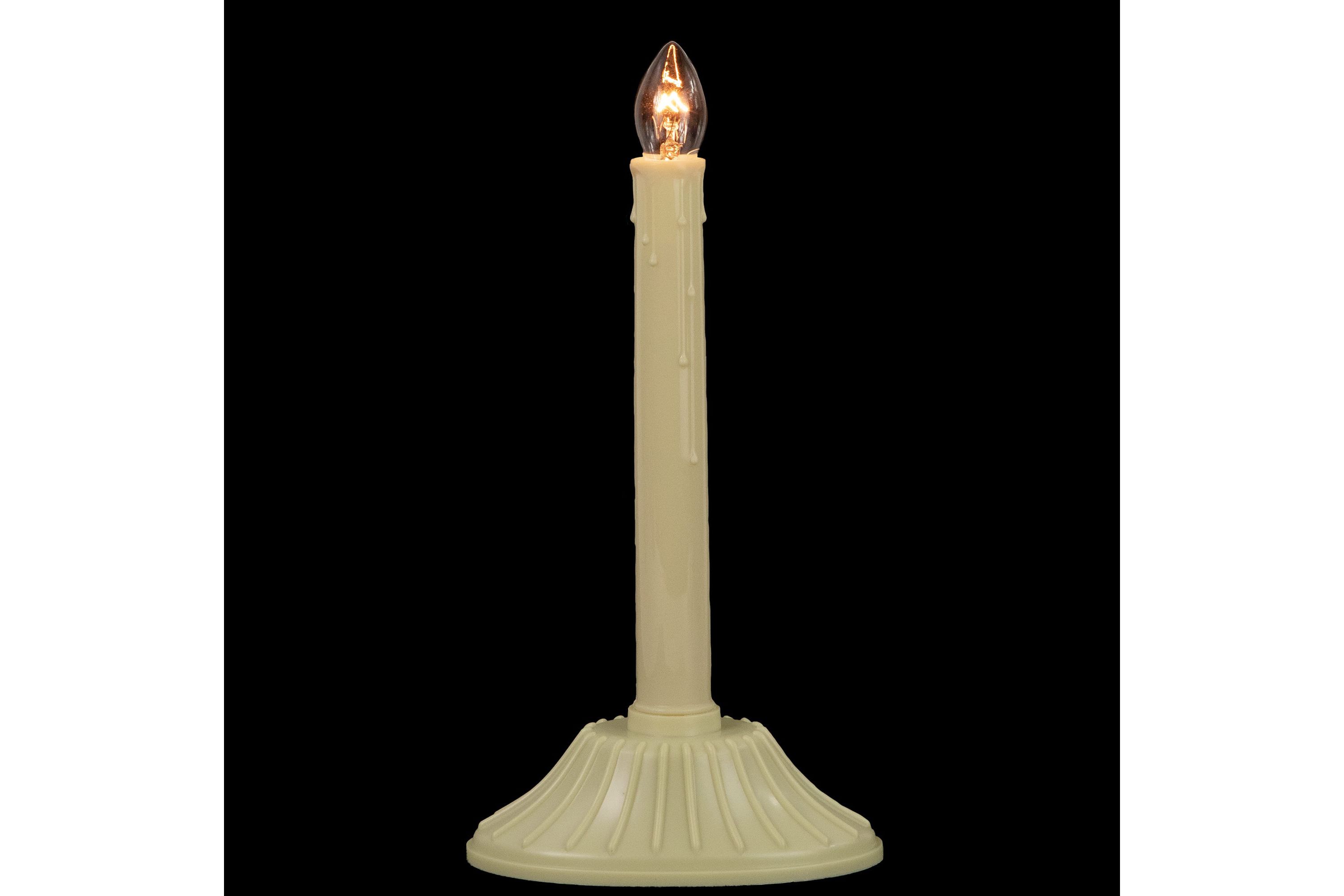 Ivory Single Light Christmas Candolier Candle Lamp - 9.5 Inch