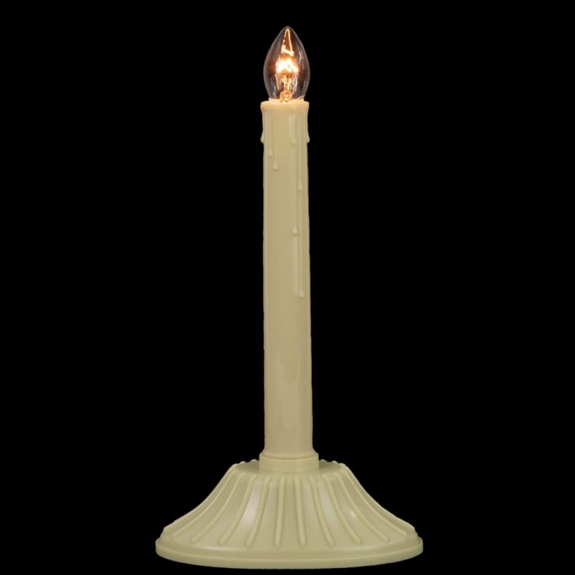 Ivory Single Light Christmas Candolier Candle Lamp - 9.5 Inch
