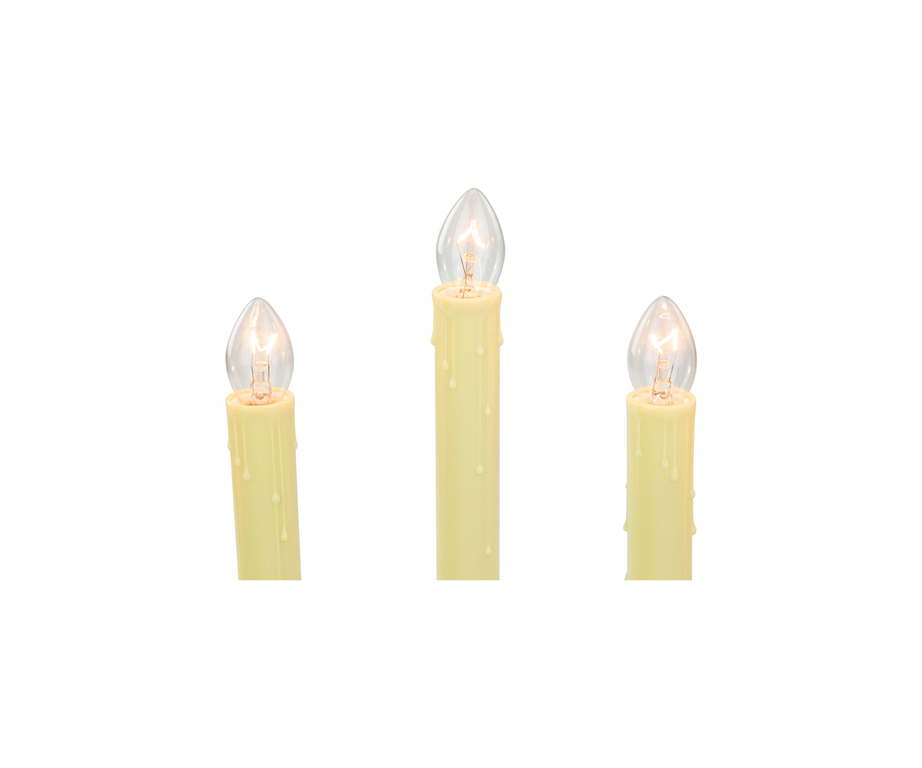14.5Inch Ivory 5-Lights Christmas Chandelier on Holly Berry and Bell Base Candle Lamp