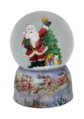 Northlight 5.5Inch Waving Santa Claus and Christmas Tree Musical Snow Globe, Red -  0191296027458