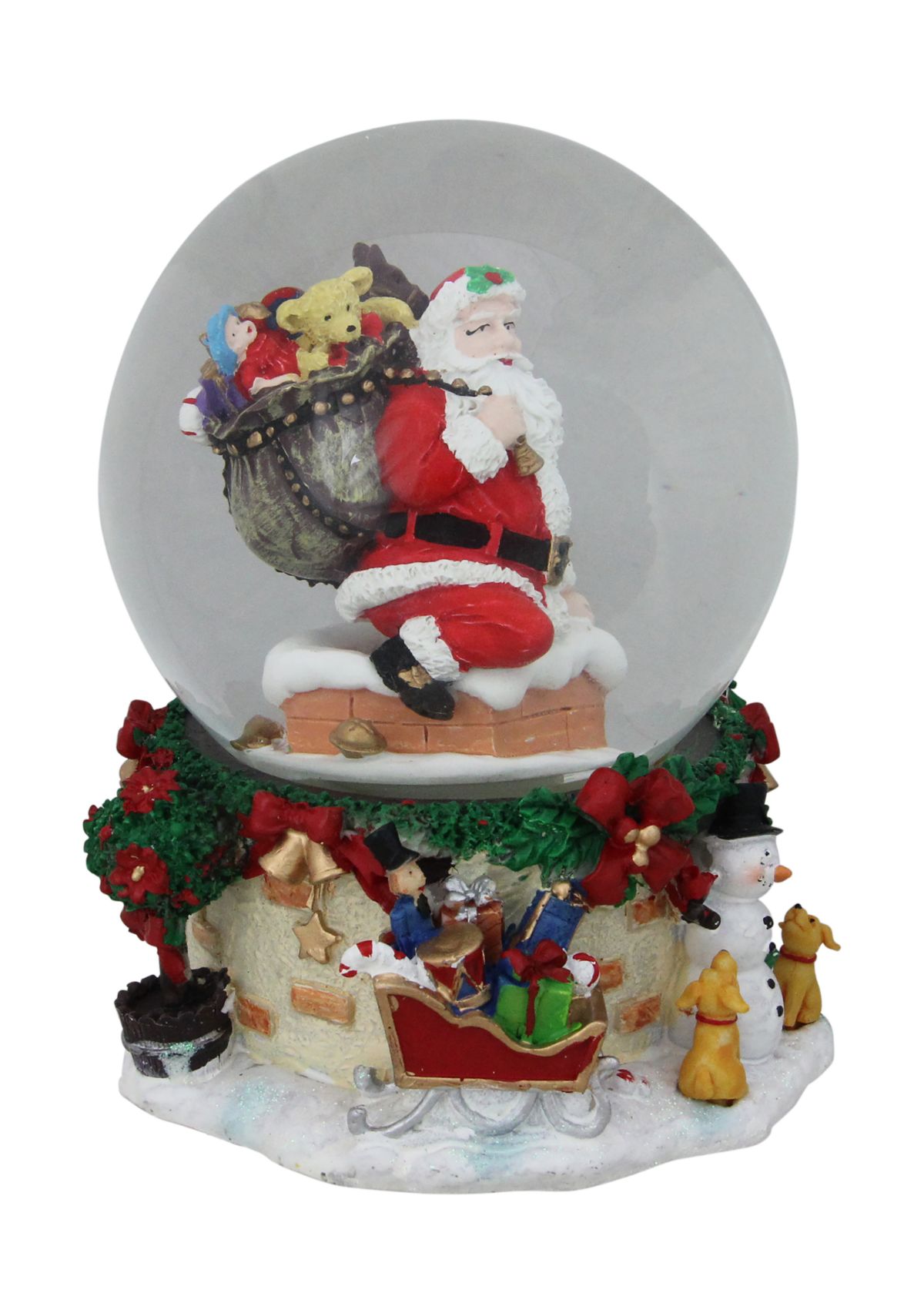 7Inch Santa Claus in Chimney Musical Christmas Snow Globe