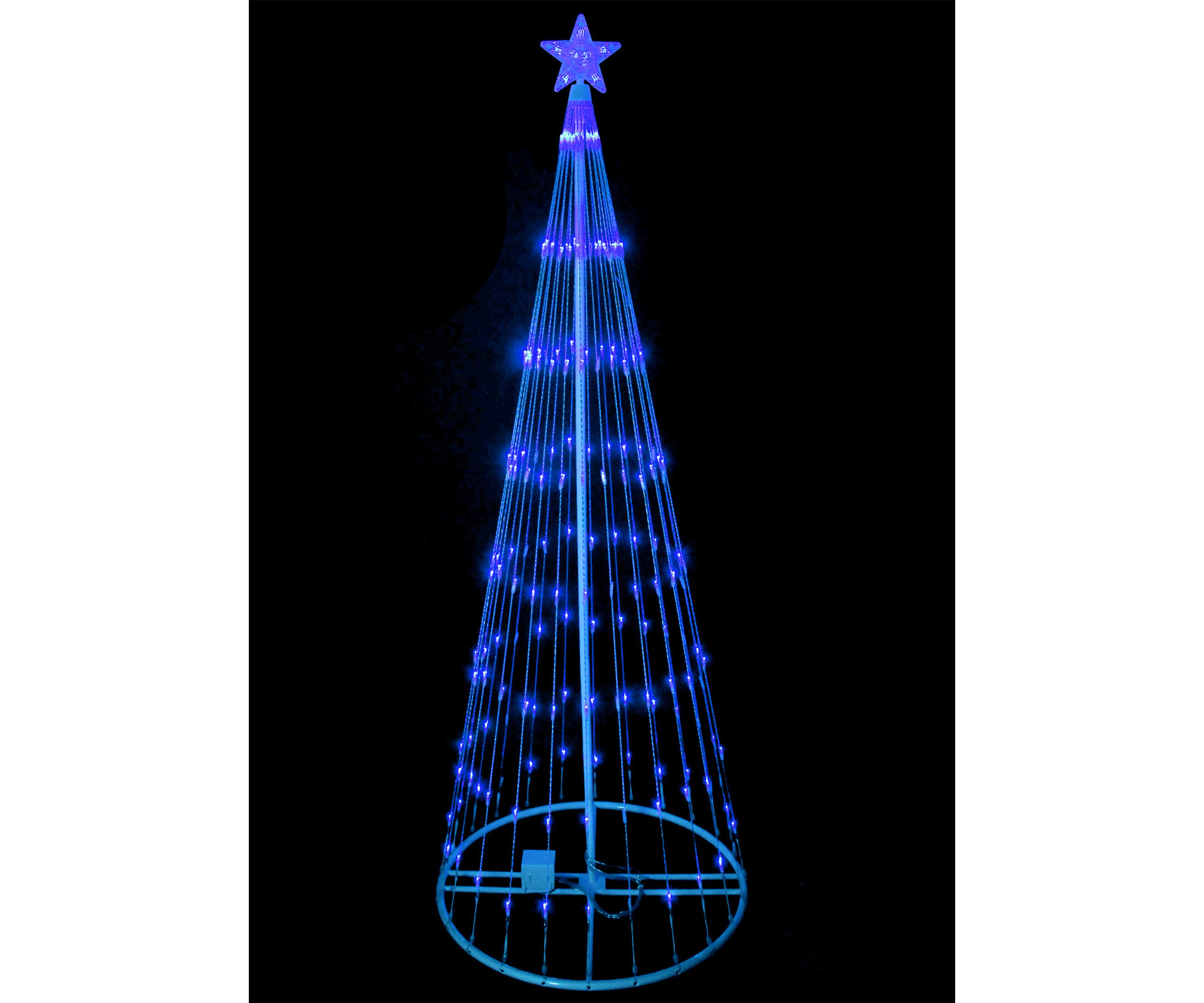 12 Pre-Lit Blue LED Show Cone Christmas Tree Outdoor Decor