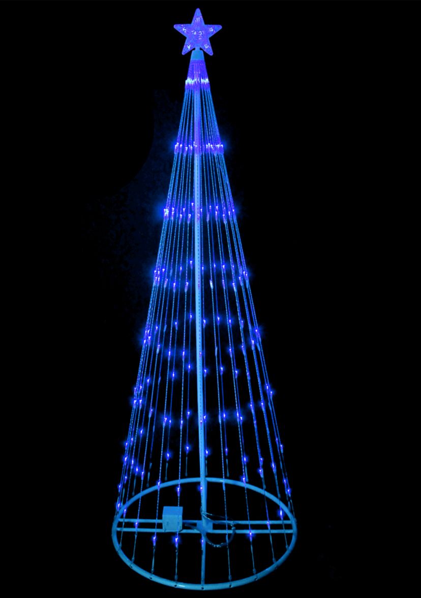 12 Pre-Lit Blue LED Show Cone Christmas Tree Outdoor Decor