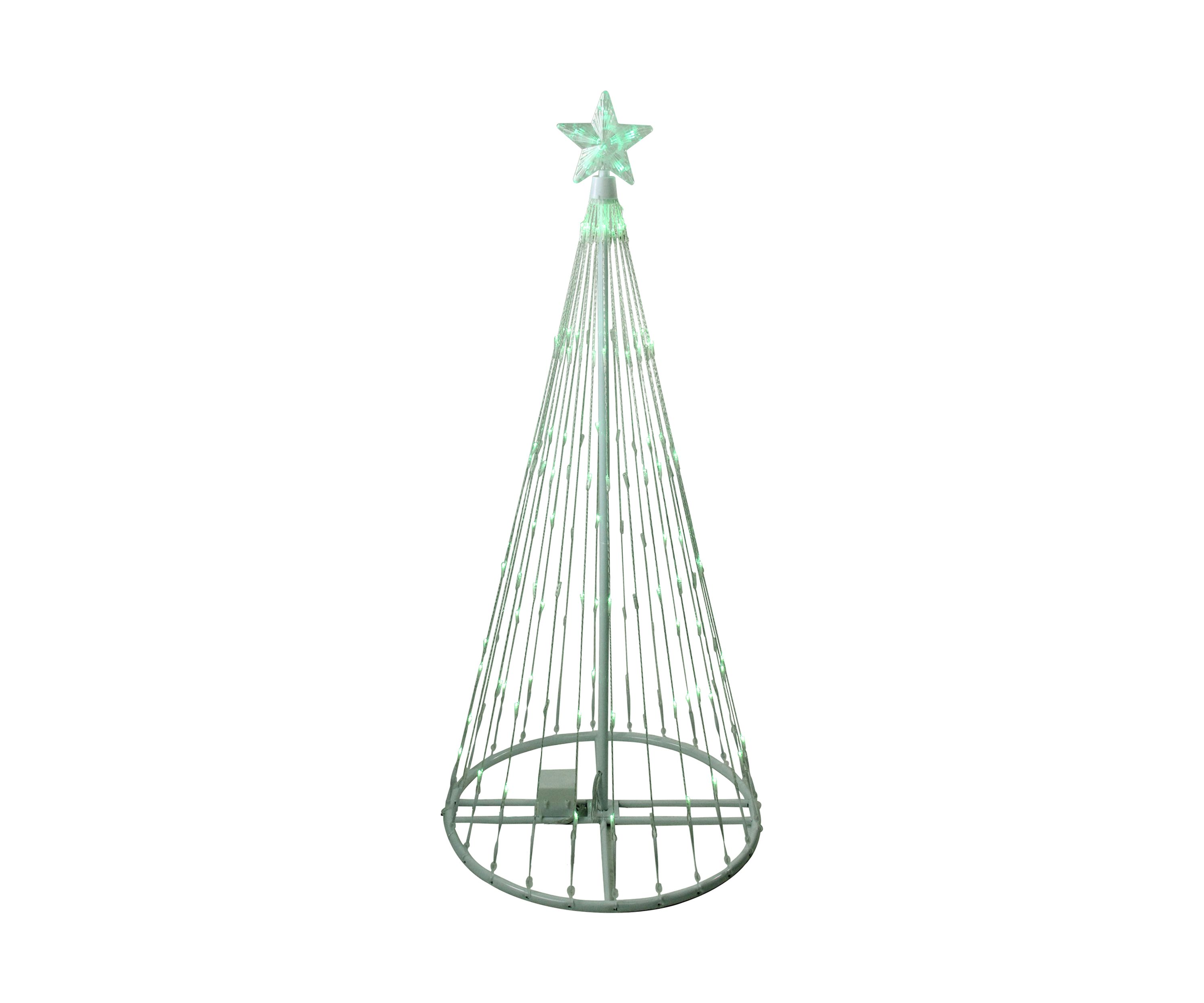 4 Green LED Lighted Christmas Tree Show Cone Outdoor Decoration