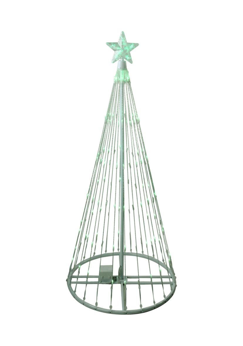 4 Green LED Lighted Christmas Tree Show Cone Outdoor Decoration