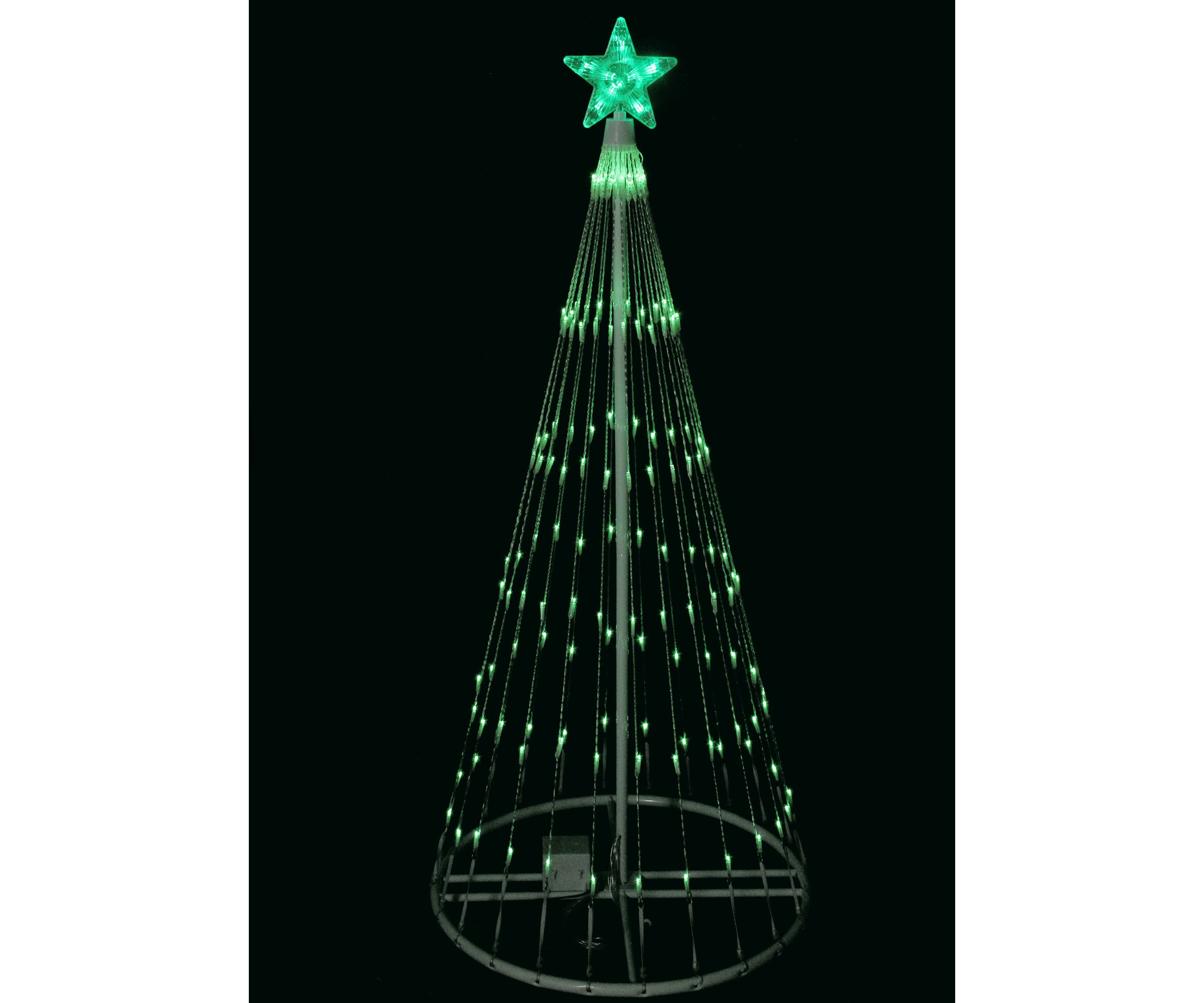 4 Green LED Lighted Christmas Tree Show Cone Outdoor Decoration