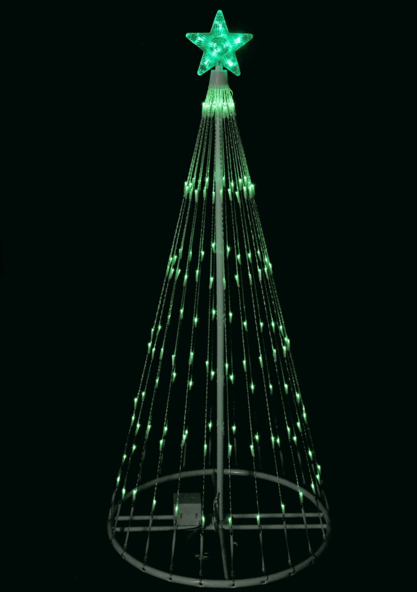 4 Green LED Lighted Christmas Tree Show Cone Outdoor Decoration
