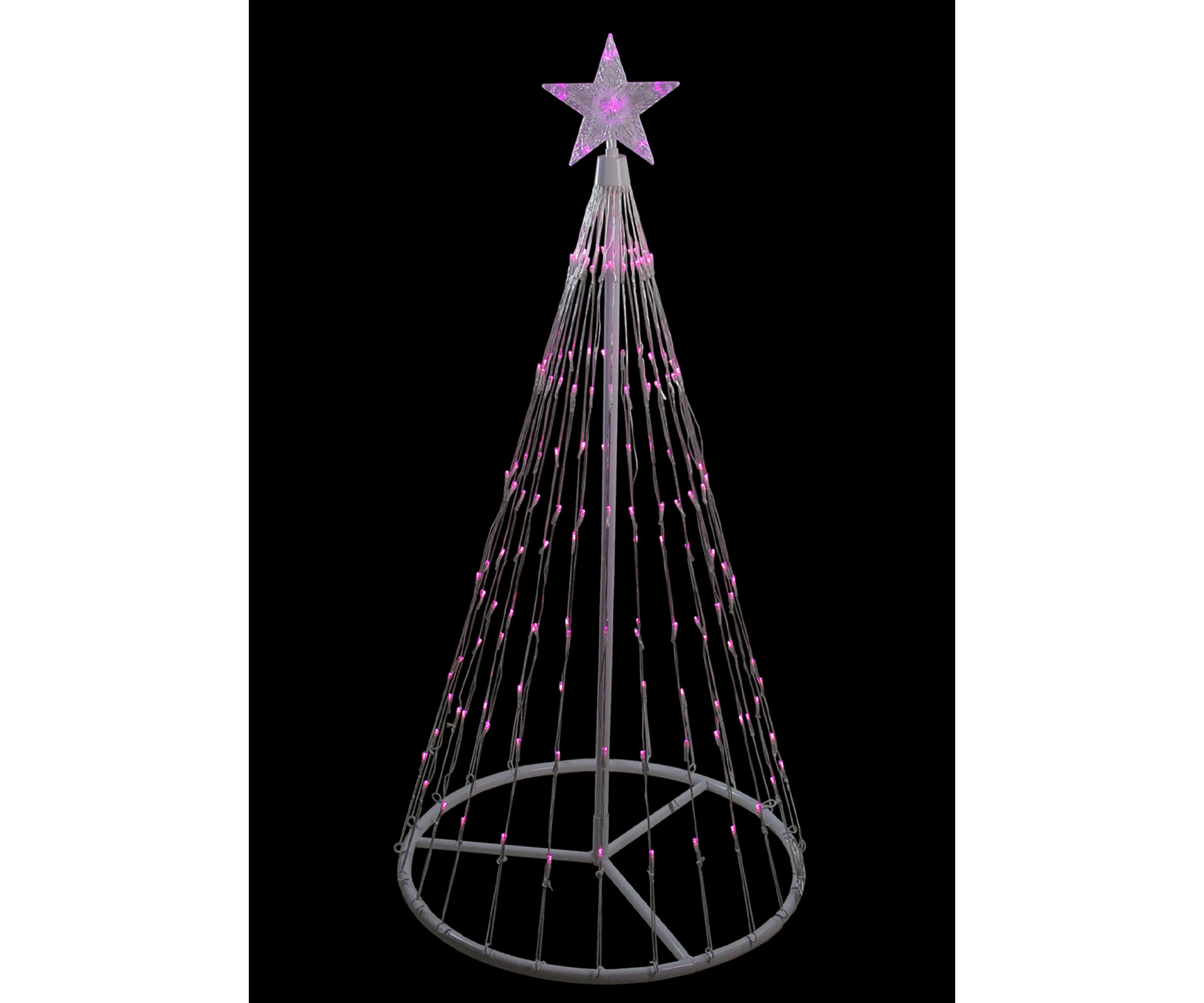 4 Pink LED Lighted Show Cone Christmas Tree Outdoor Decoration