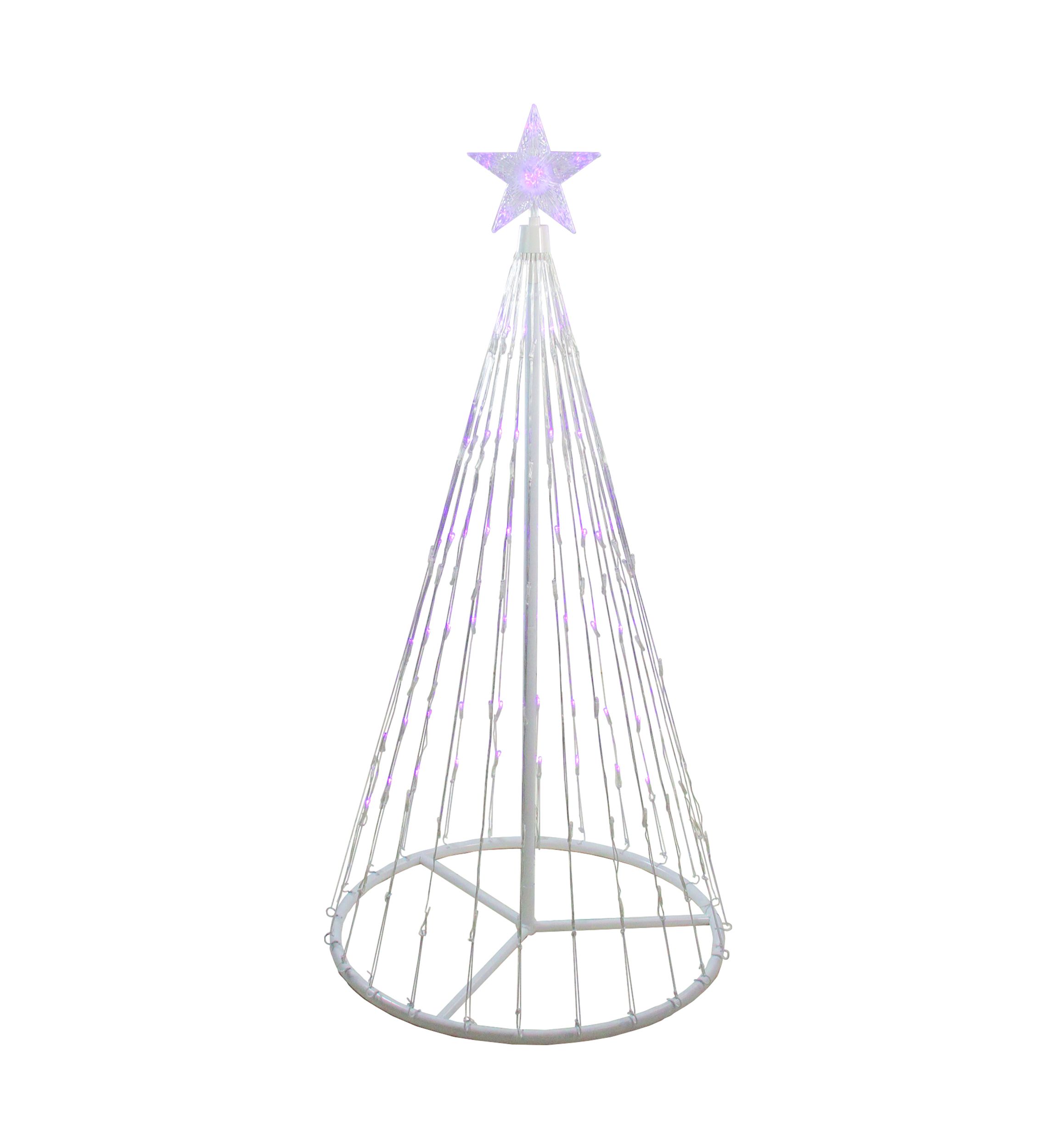 4 Purple LED Lighted Show Cone Christmas Tree Outdoor Decor