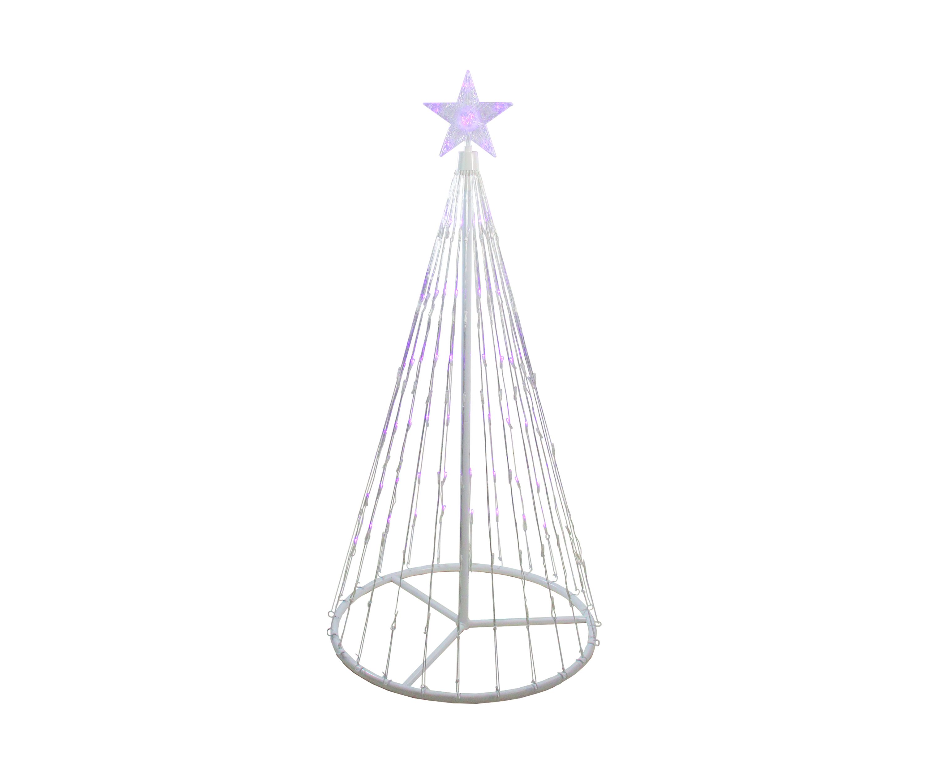 4 Purple LED Lighted Show Cone Christmas Tree Outdoor Decor