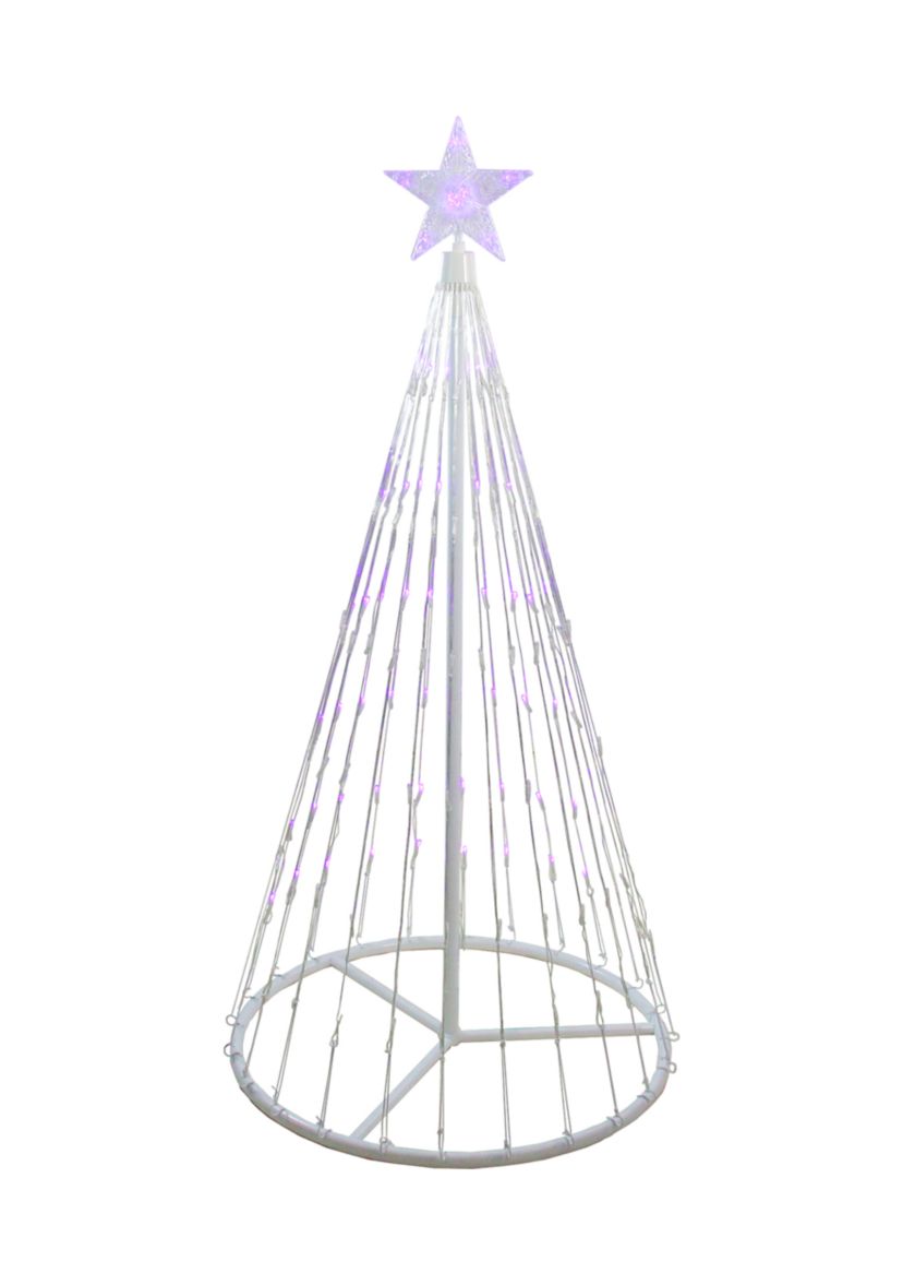 4 Purple LED Lighted Show Cone Christmas Tree Outdoor Decor