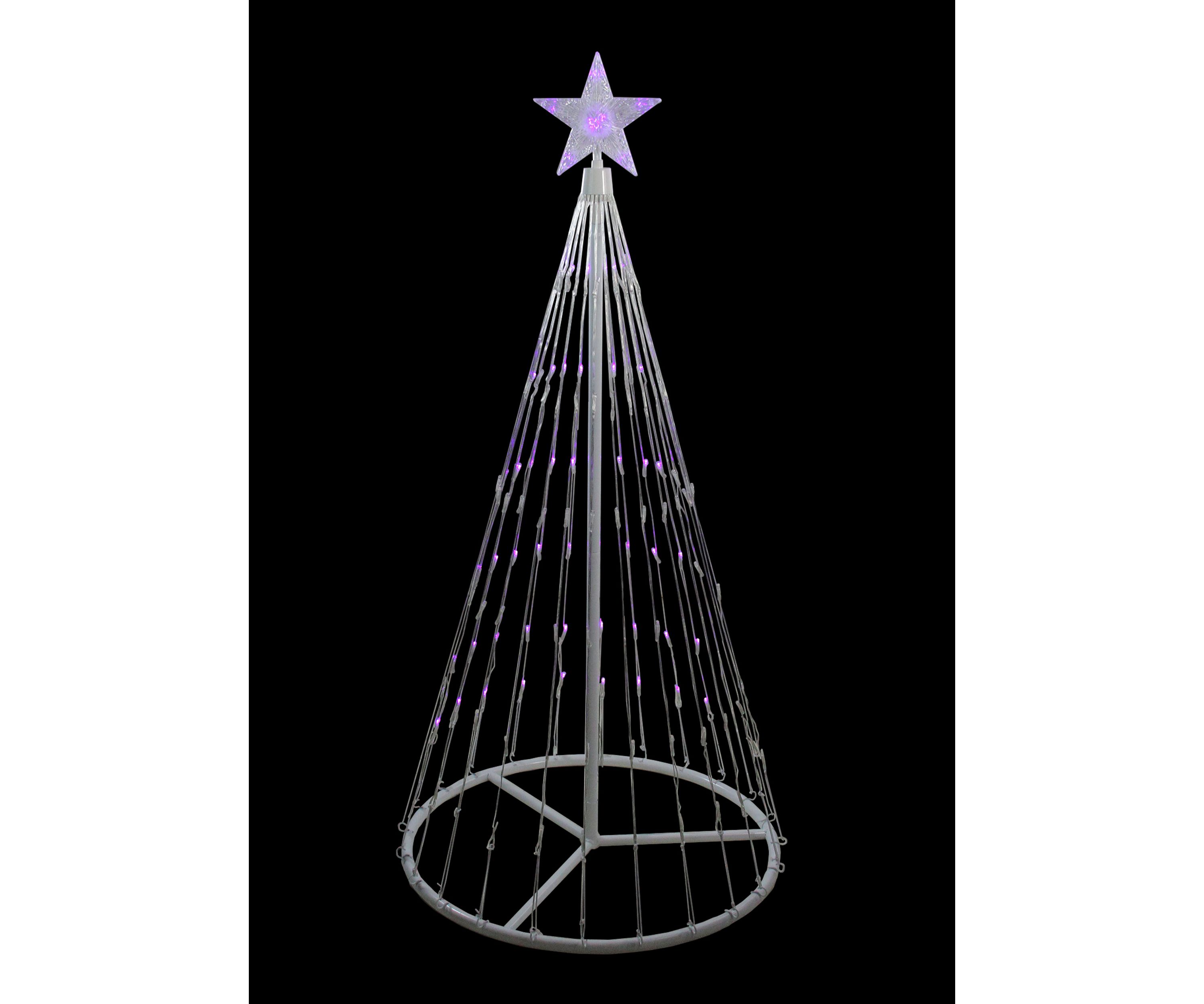4 Purple LED Lighted Show Cone Christmas Tree Outdoor Decor