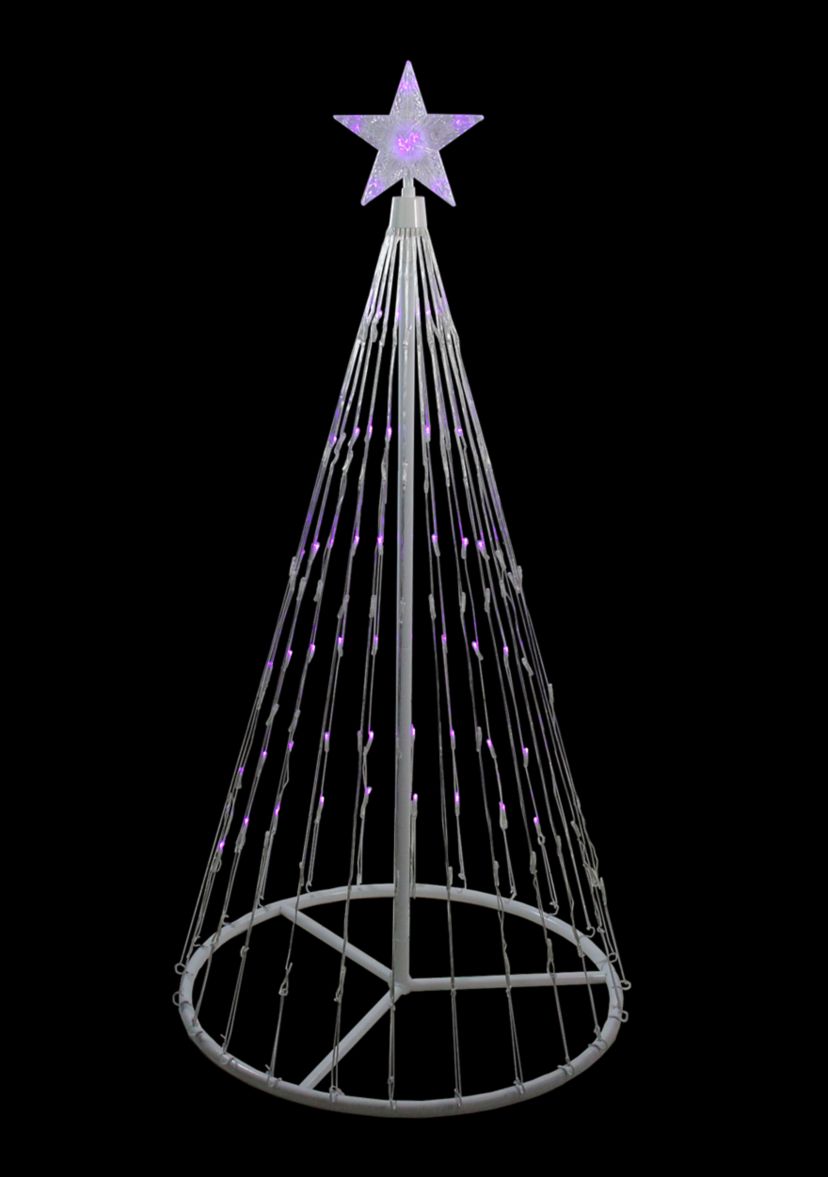 4 Purple LED Lighted Show Cone Christmas Tree Outdoor Decor