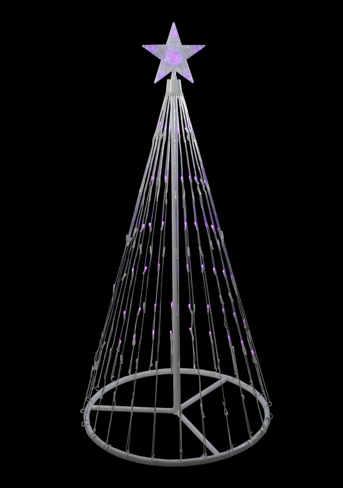 4 Purple LED Lighted Show Cone Christmas Tree Outdoor Decor
