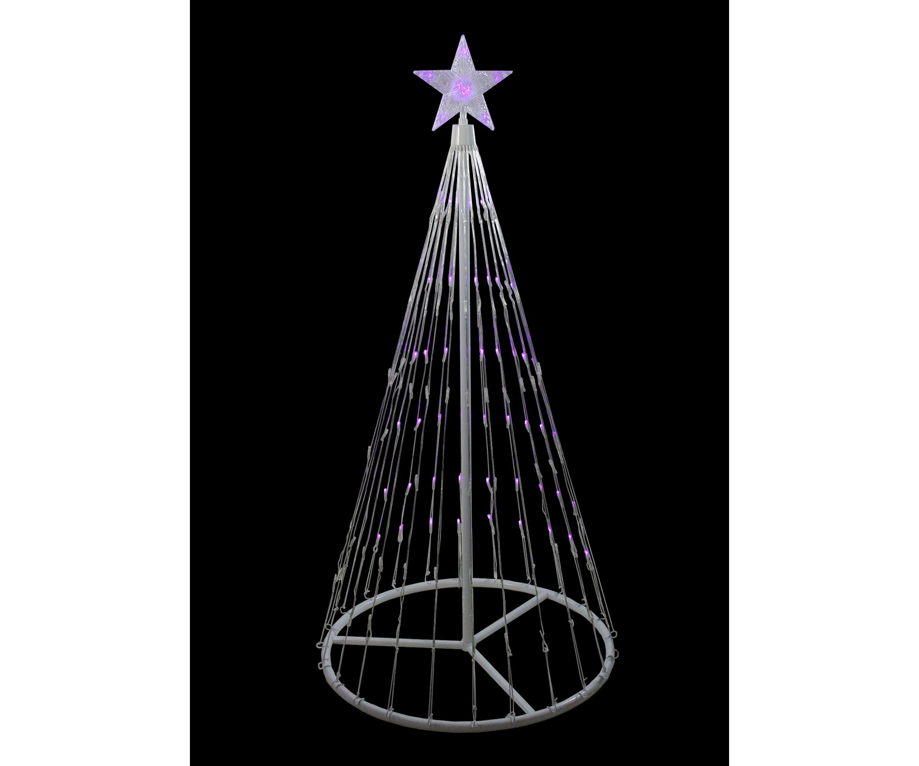 4 Purple LED Lighted Show Cone Christmas Tree Outdoor Decor