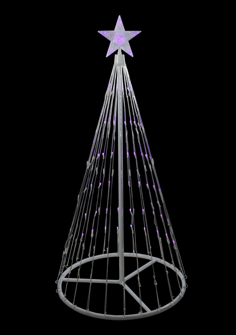 4 Purple LED Lighted Show Cone Christmas Tree Outdoor Decor
