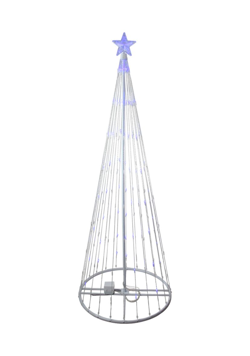 6 Blue LED Lighted Show Cone Christmas Tree Outdoor Decoration