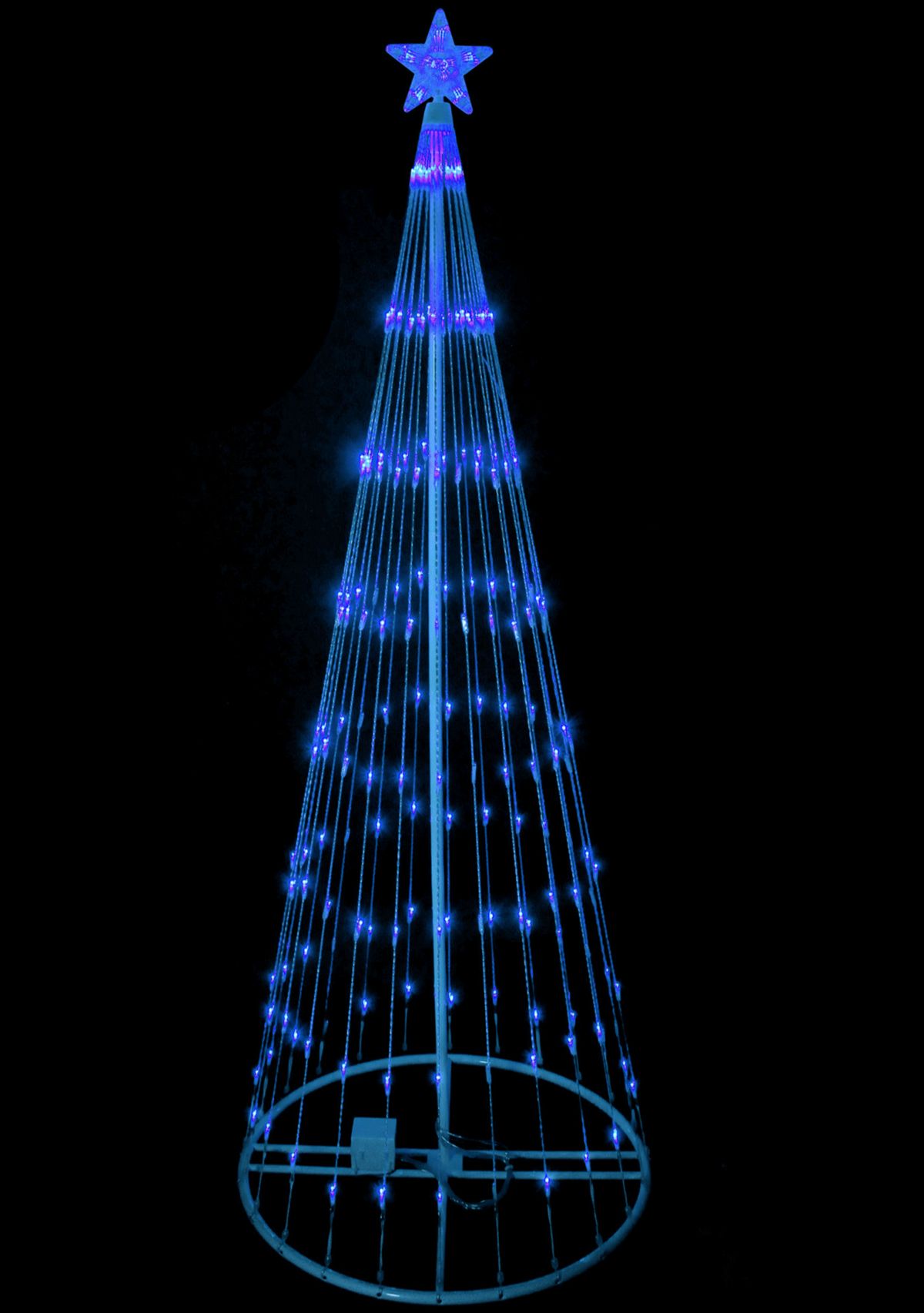 6 Blue LED Lighted Show Cone Christmas Tree Outdoor Decoration