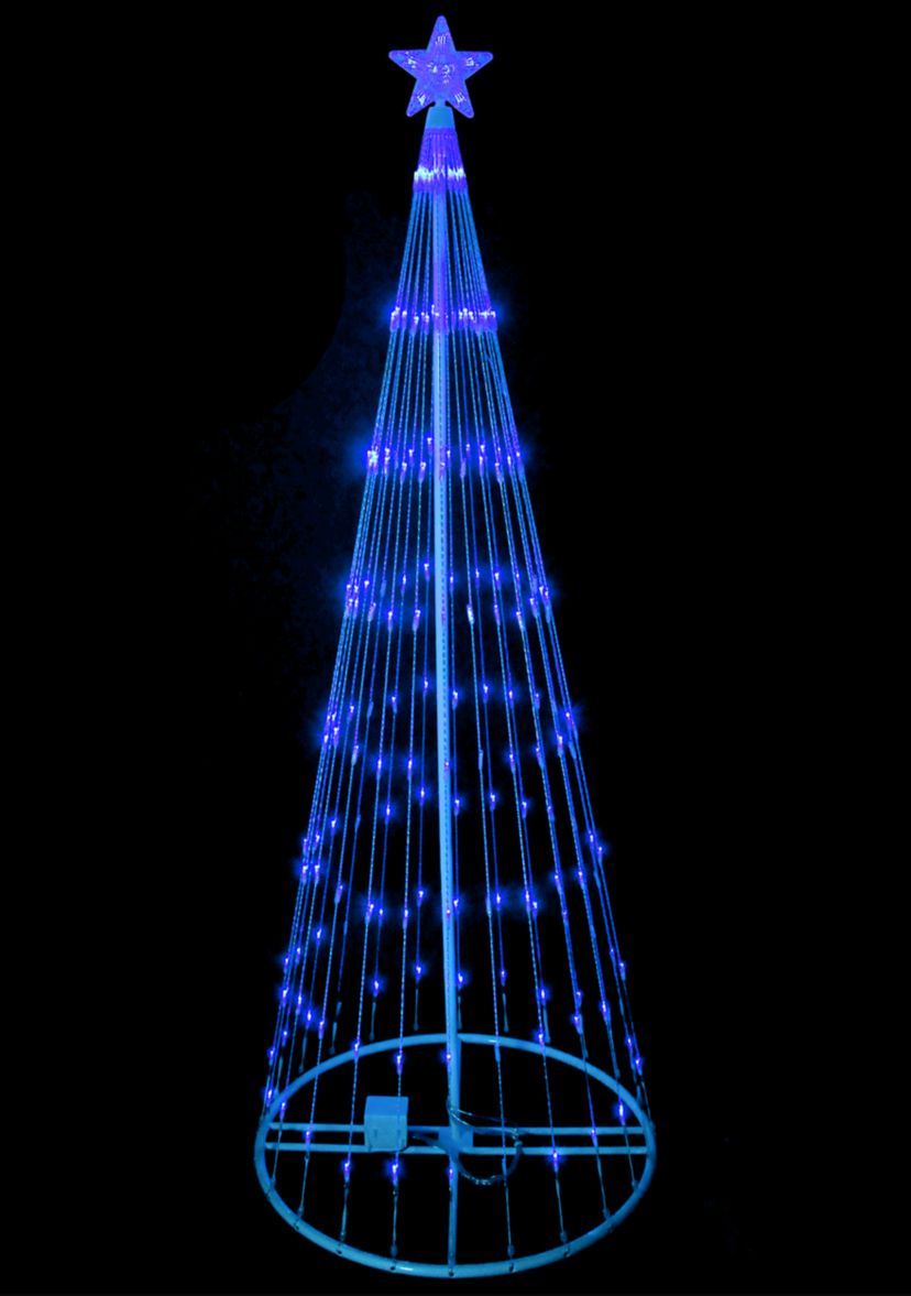 9 Blue LED Lighted Christmas Tree Show Cone Outdoor Decor