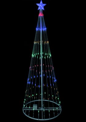 9' Multi-Color LED Lighted Show Cone Christmas Tree Outdoor Decoration