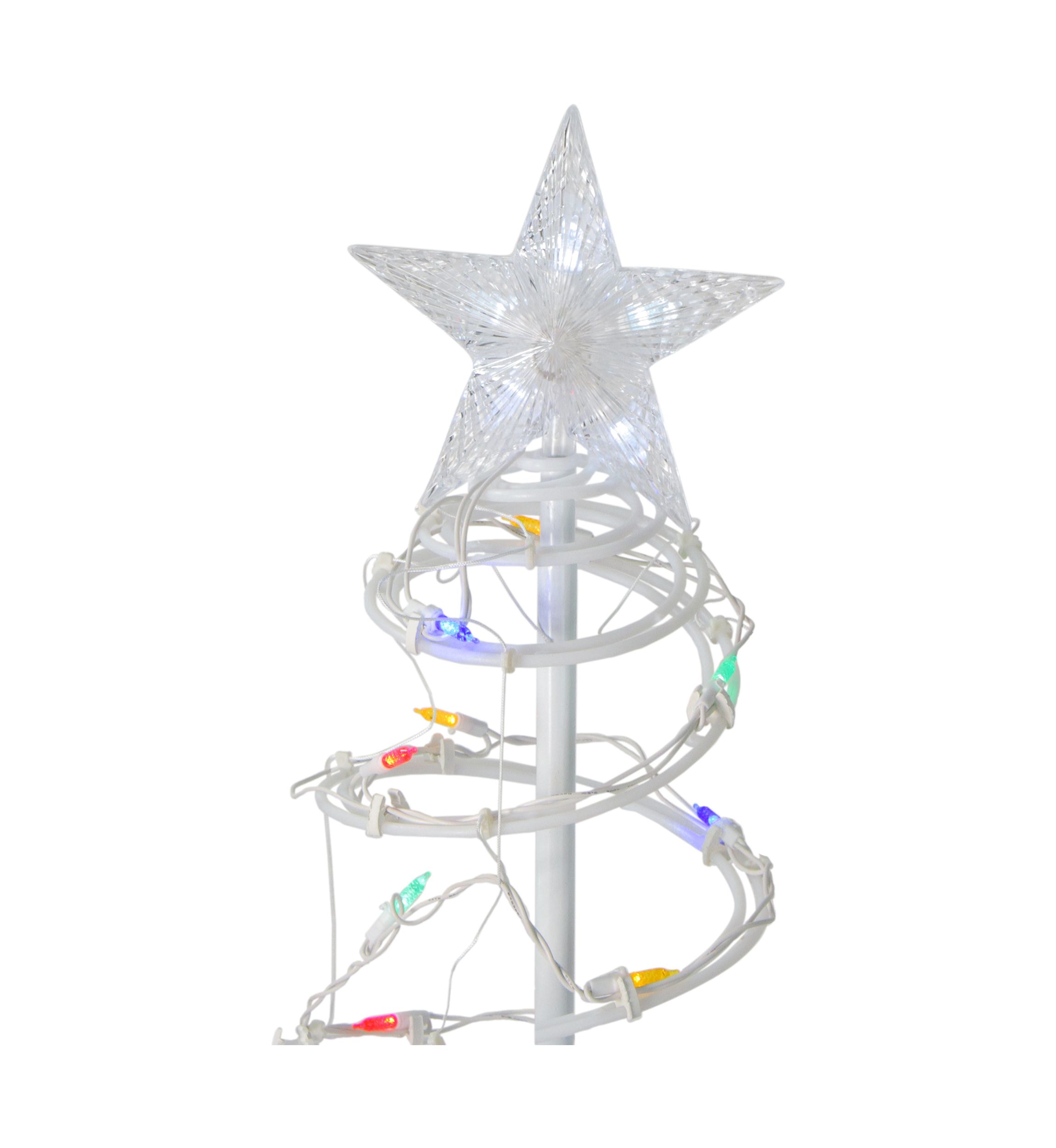 Set of 2 Multi-Color LED Lighted Spiral Cone Tree Outdoor Christmas Decorations - 48Inch