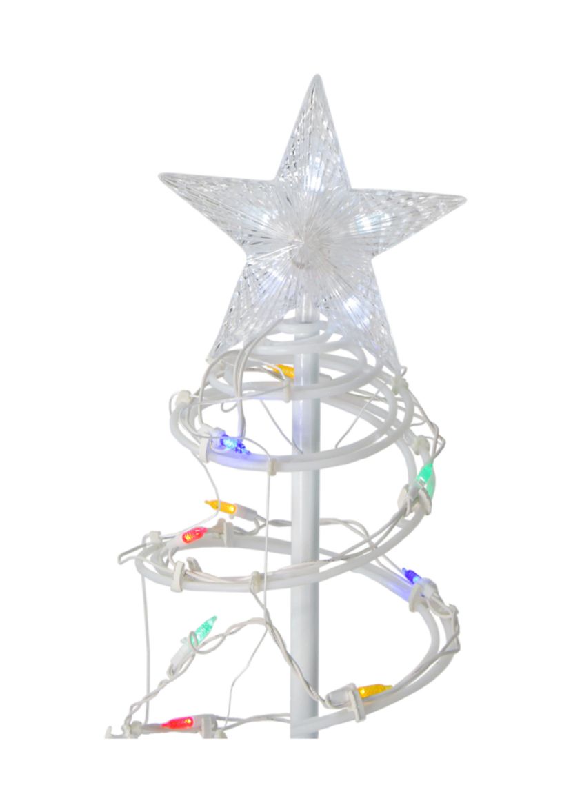 Set of 2 Multi-Color LED Lighted Spiral Cone Tree Outdoor Christmas Decorations - 48Inch