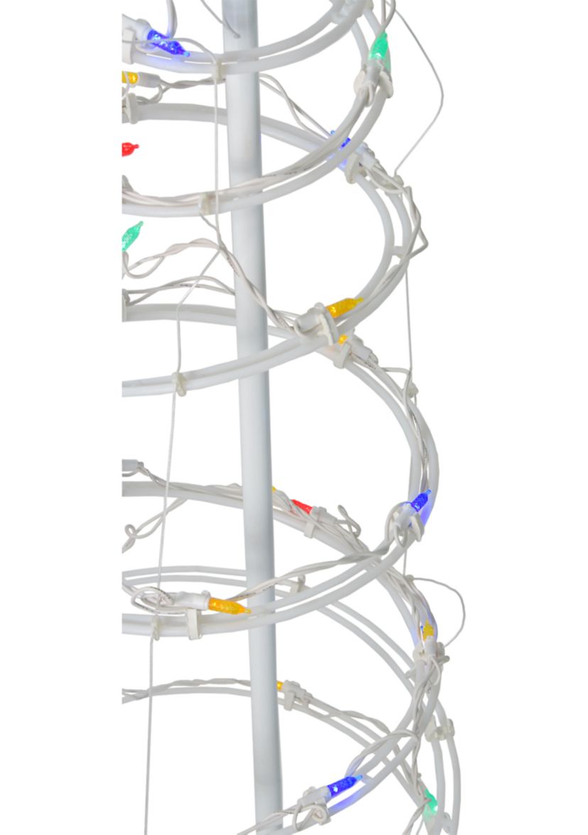 Set of 2 Multi-Color LED Lighted Spiral Cone Tree Outdoor Christmas Decorations - 48Inch