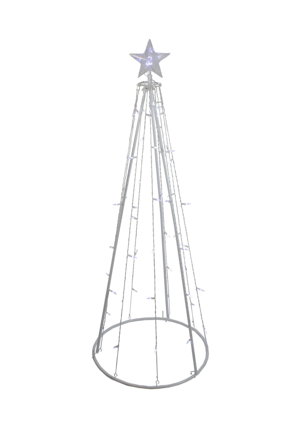 5 Pure White LED Lighted Cone Tree Outdoor Christmas Decoration