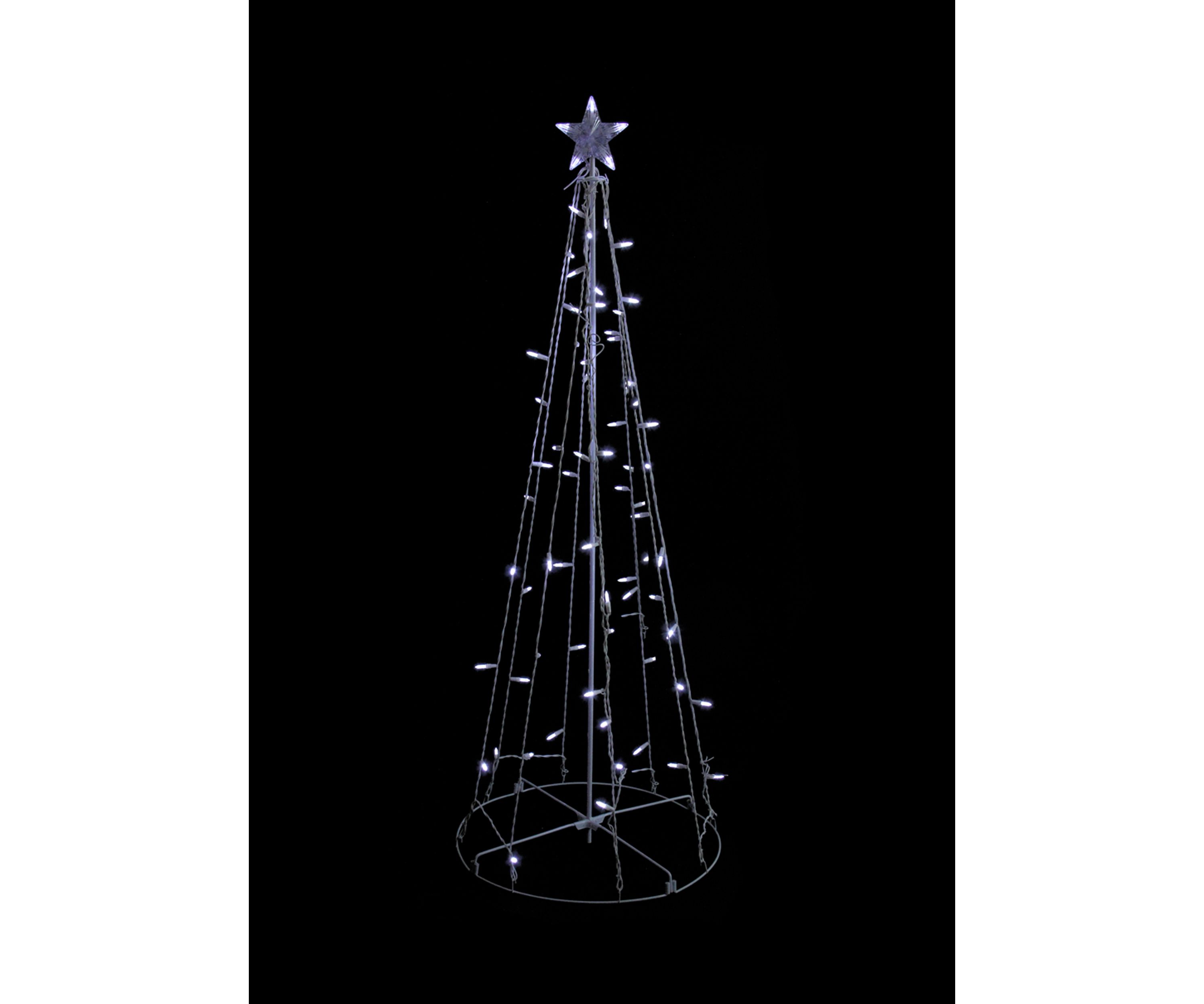 5 Pure White LED Lighted Cone Tree Outdoor Christmas Decoration