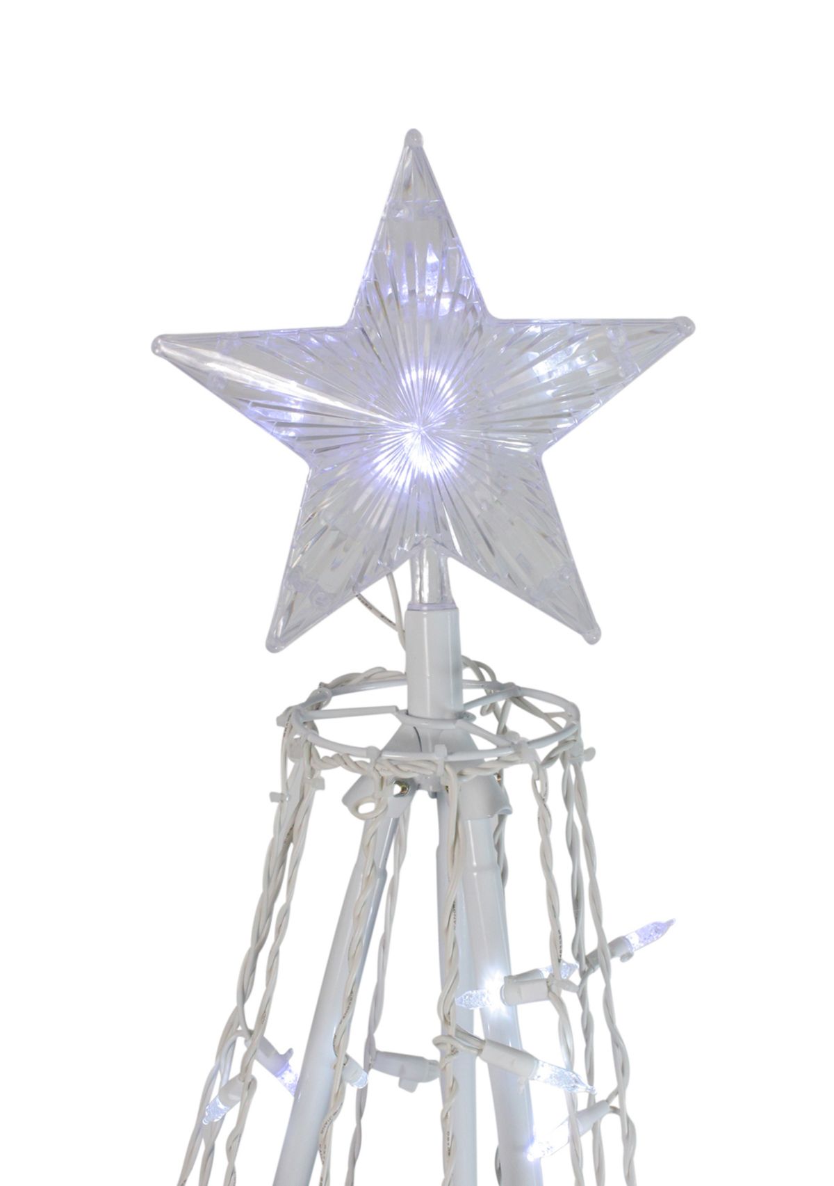 5 Pure White LED Lighted Cone Tree Outdoor Christmas Decoration