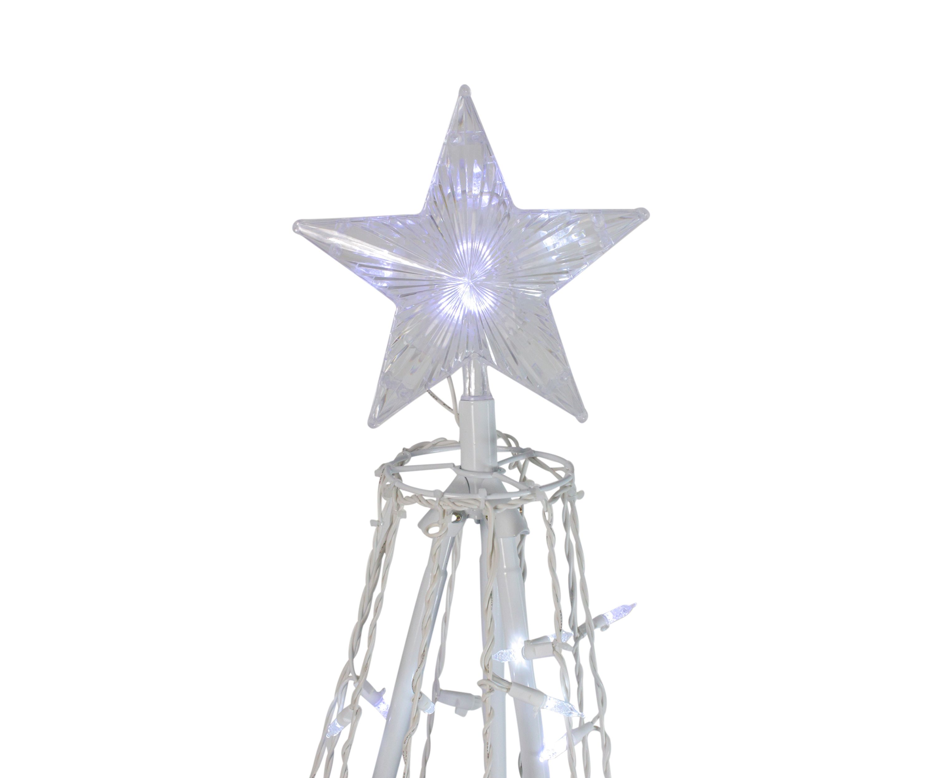 5 Pure White LED Lighted Cone Tree Outdoor Christmas Decoration