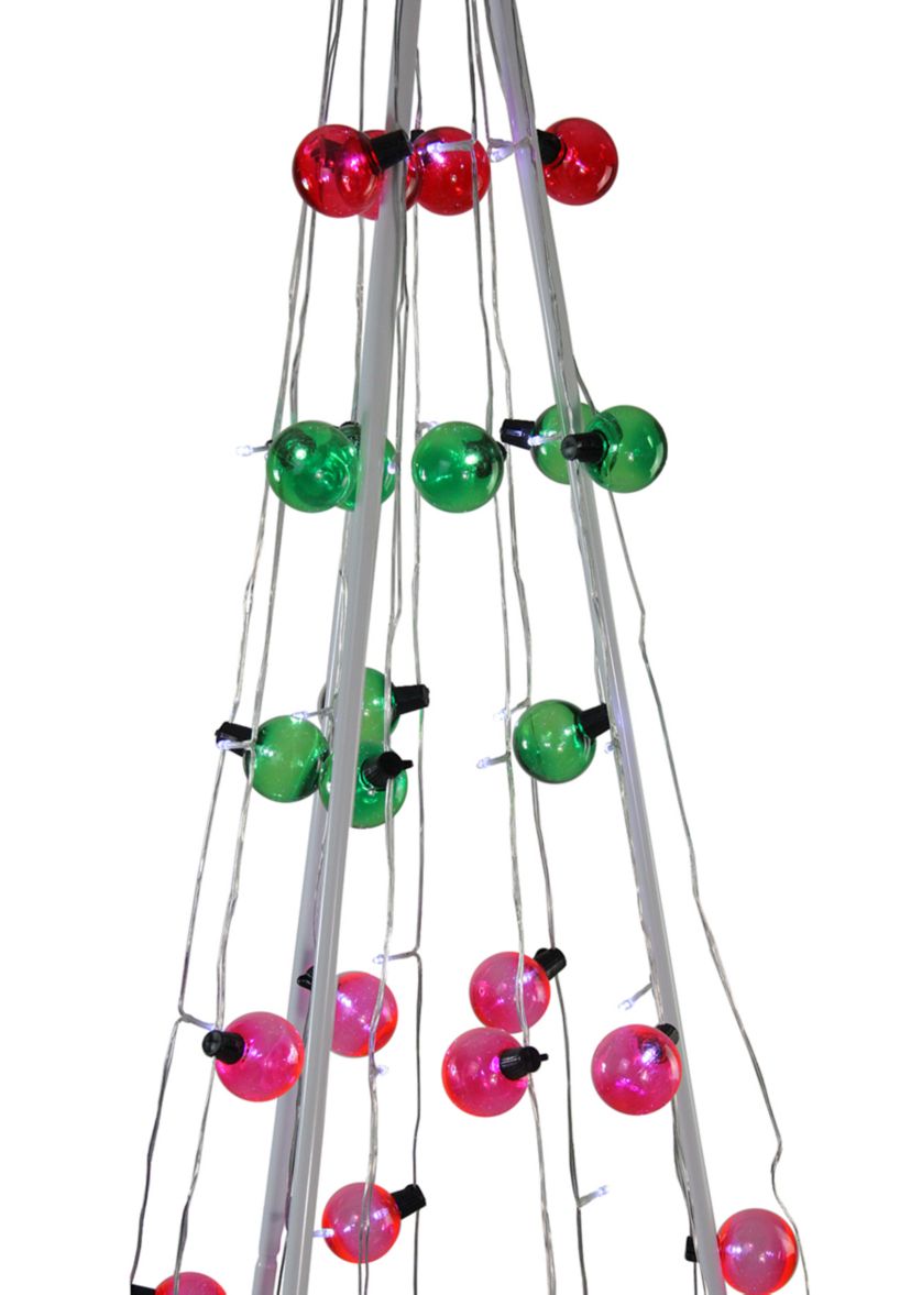 6 Multi-Colored Lighted Show Cone Christmas Tree Outdoor Decoration