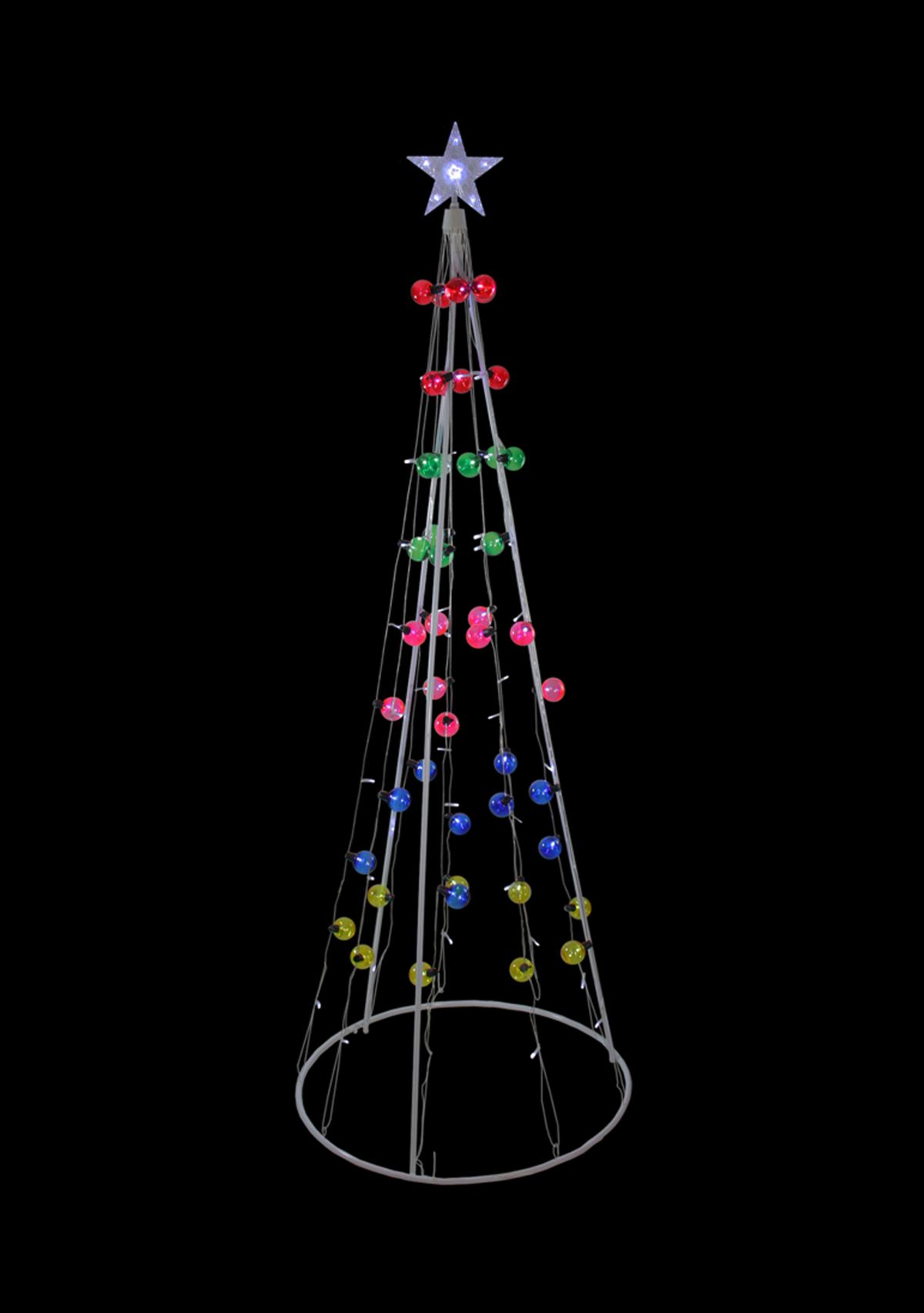 6 Multi-Colored Lighted Show Cone Christmas Tree Outdoor Decoration