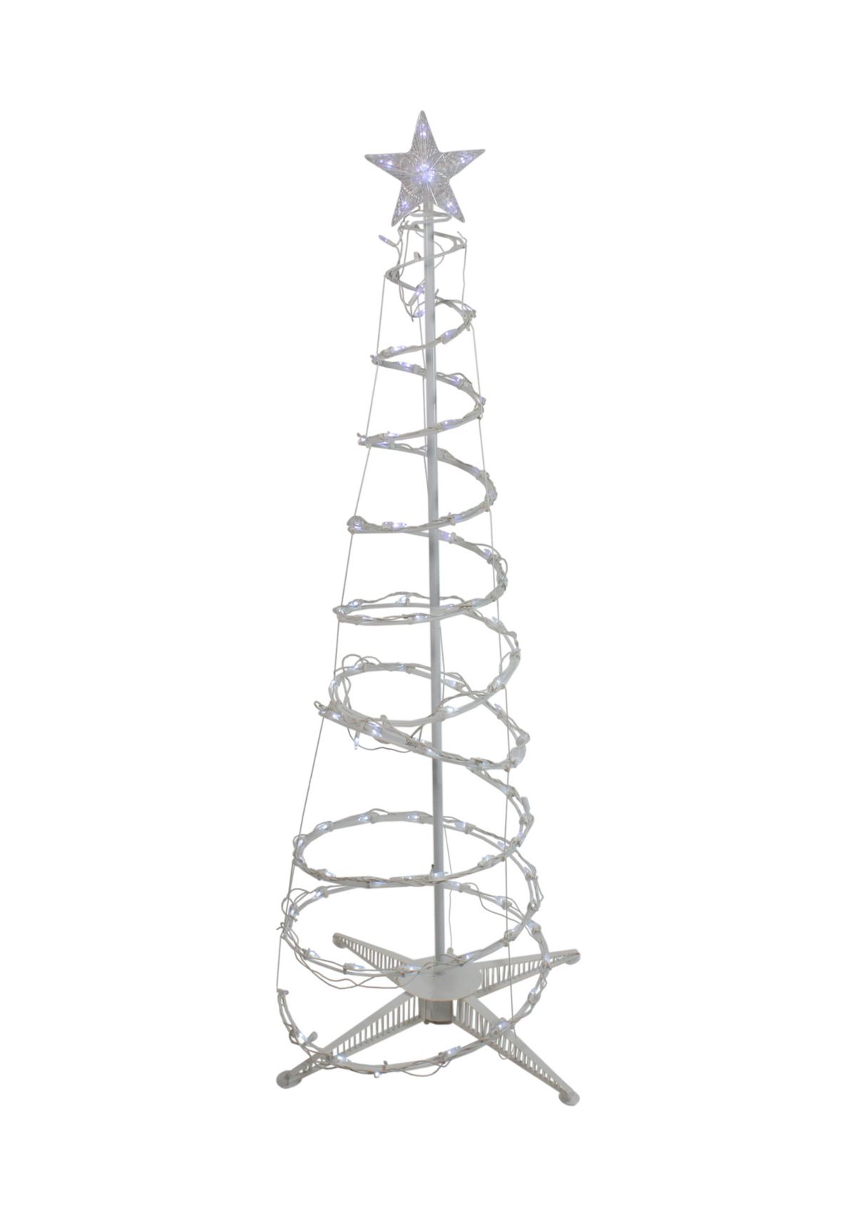 5 Pure White LED Lighted Spiral Cone Tree Outdoor Christmas Decoration