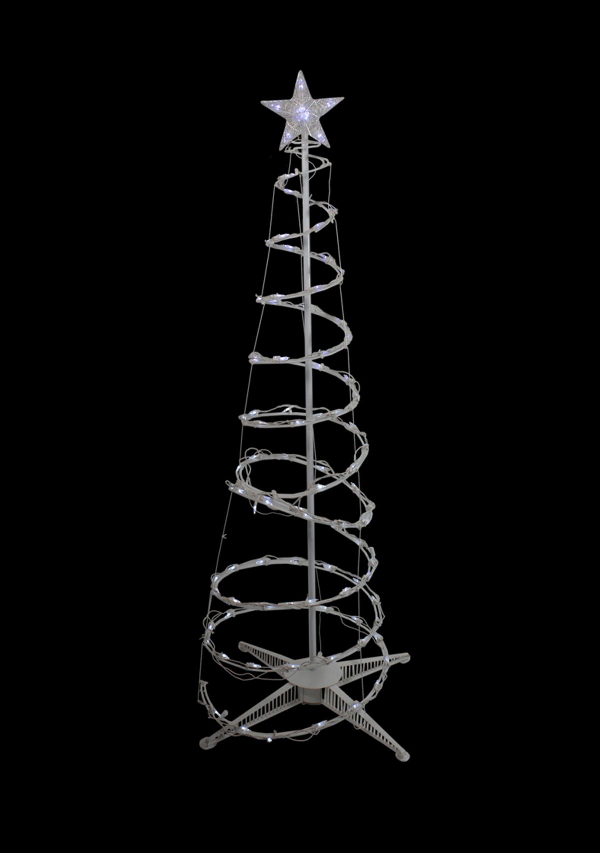 5 Pure White LED Lighted Spiral Cone Tree Outdoor Christmas Decoration