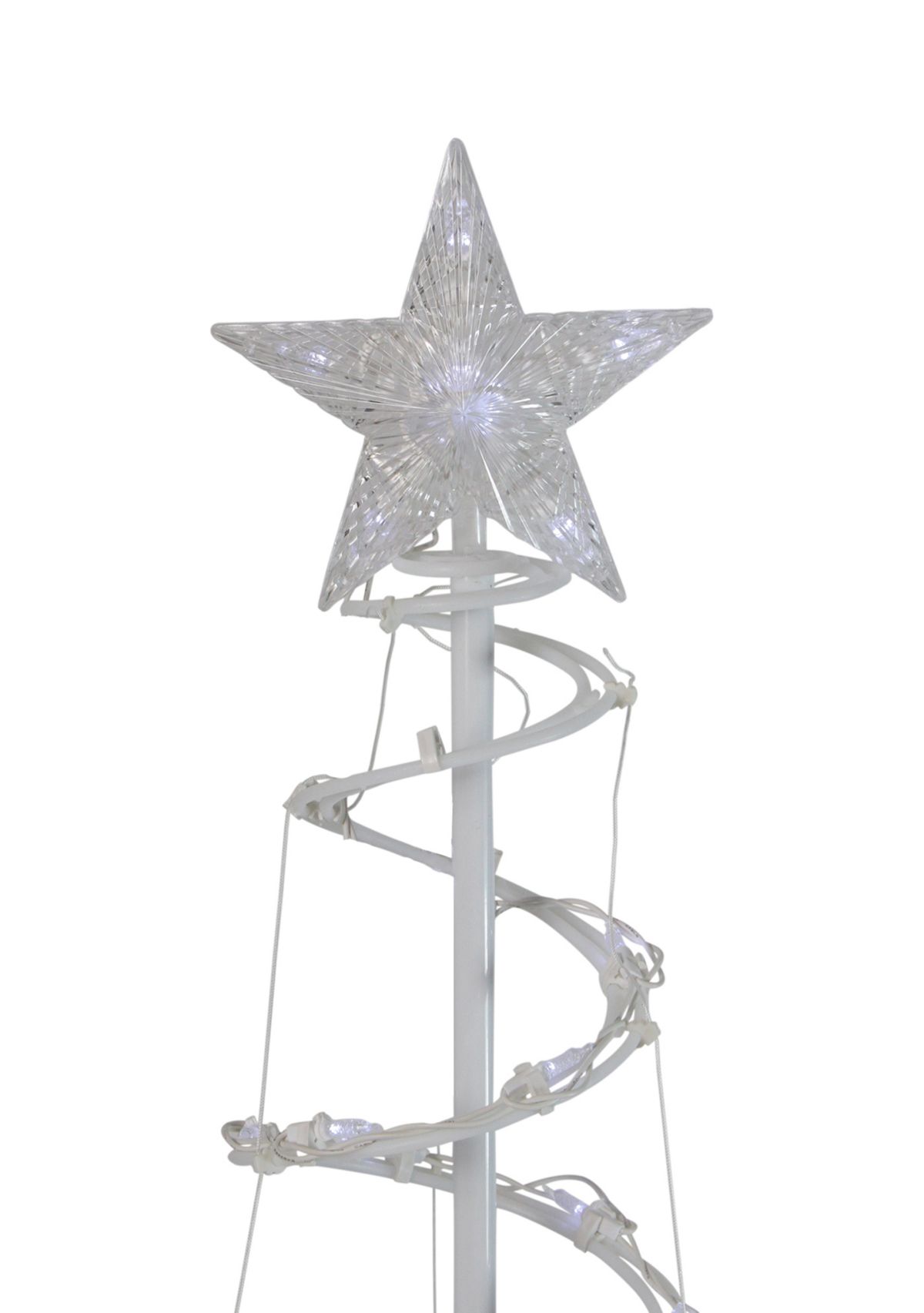 5 Pure White LED Lighted Spiral Cone Tree Outdoor Christmas Decoration
