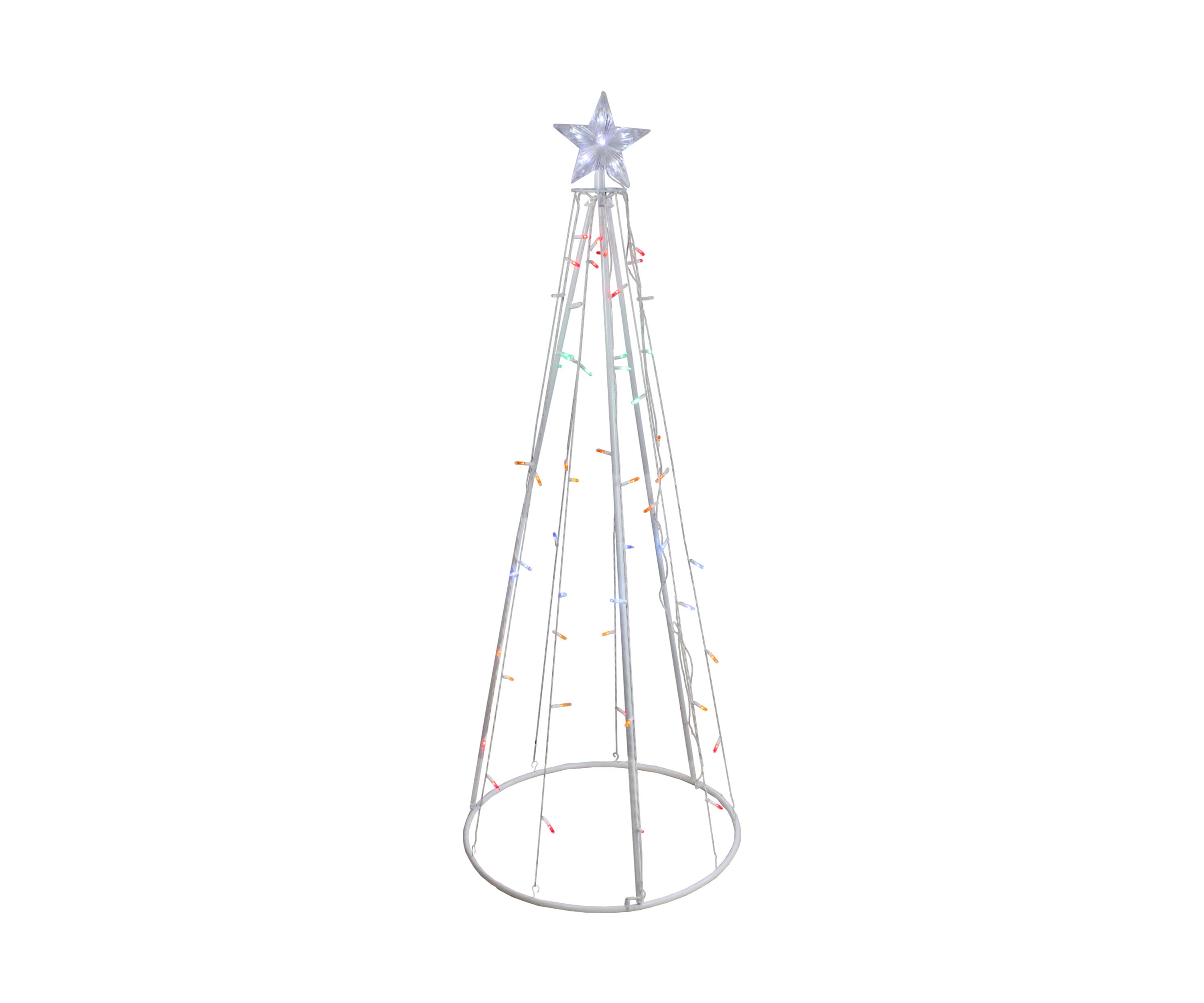 5 Multi-Color LED Lighted Cone Christmas Tree Outdoor Decor