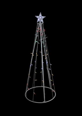 5' Multi-Color LED Lighted Cone Christmas Tree Outdoor Decor