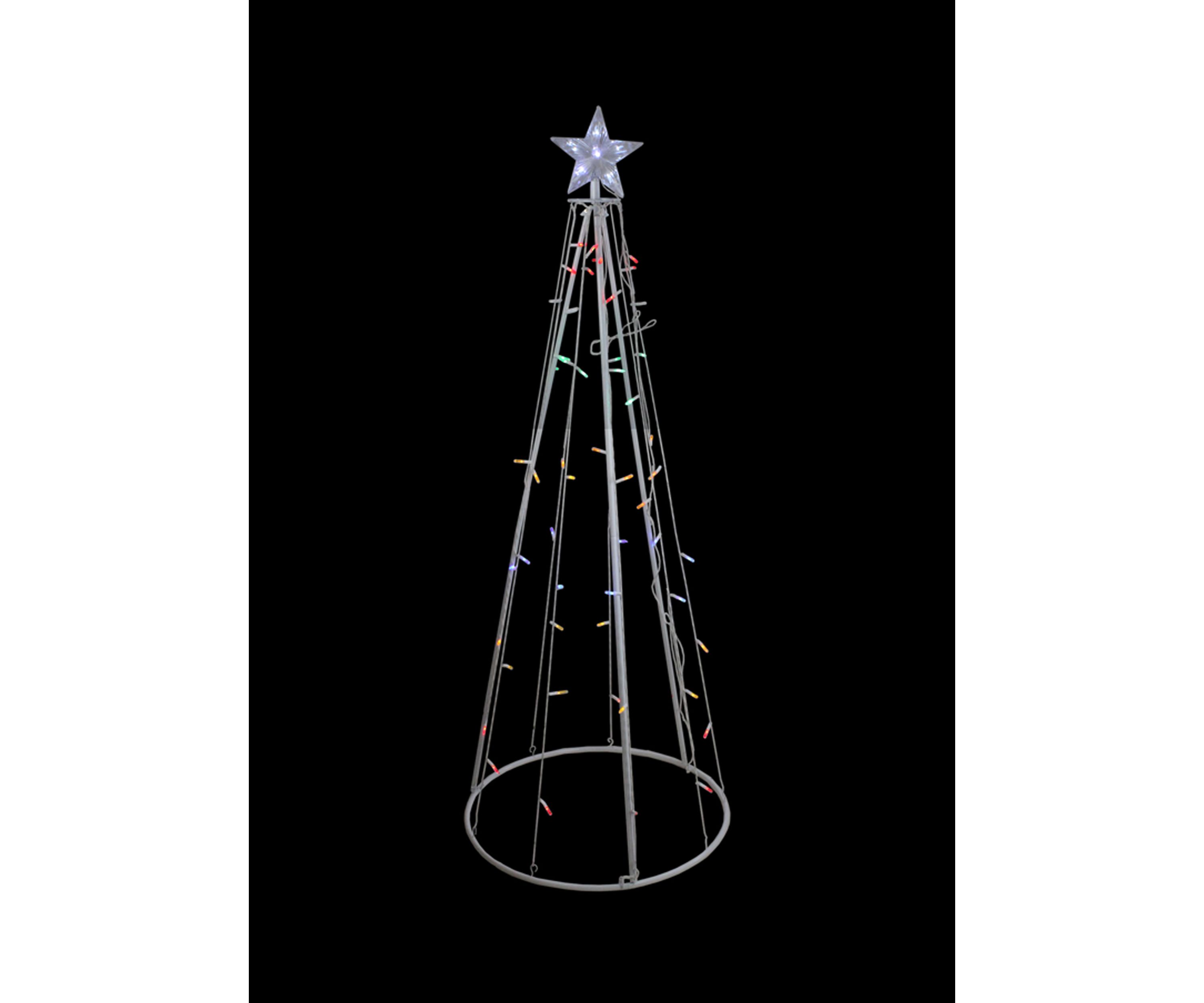 5 Multi-Color LED Lighted Cone Christmas Tree Outdoor Decor