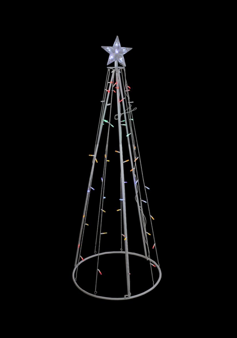 5 Multi-Color LED Lighted Cone Christmas Tree Outdoor Decor