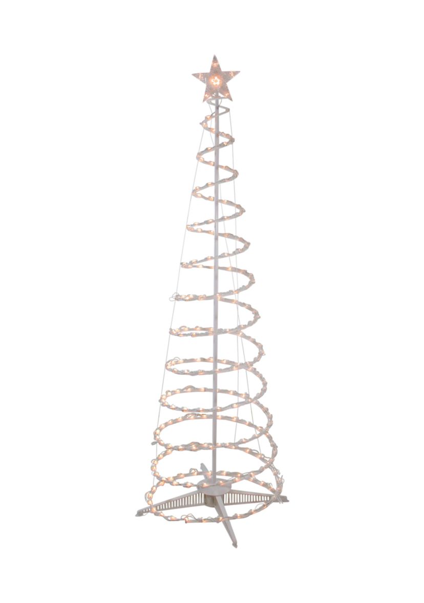 6 Clear Lighted Spiral Cone Tree Outdoor Christmas Decoration